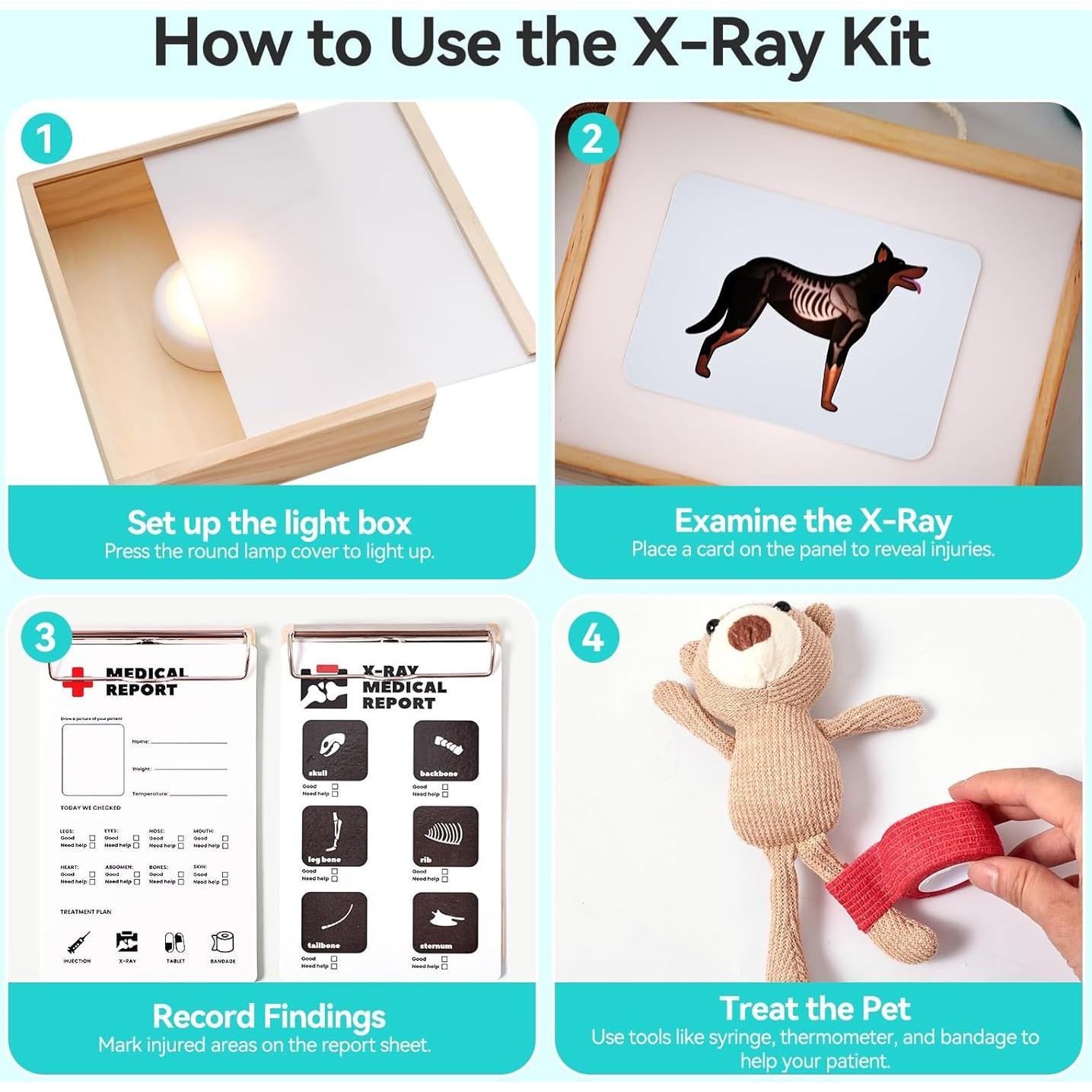 Kit de Doctor Veterinario Macabaka con Rayos X y Caja de Luz