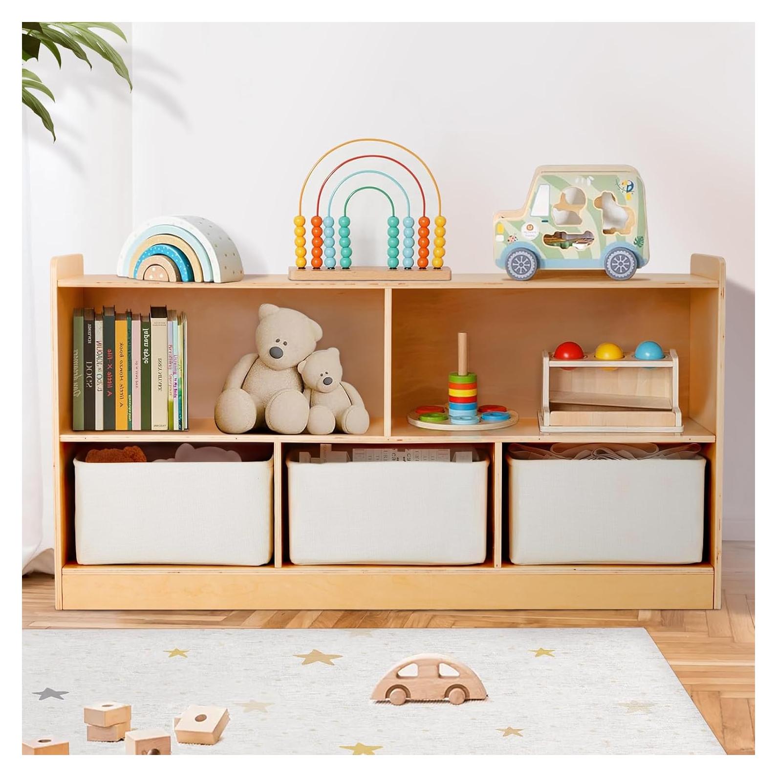 Estante Montessori PTINFLUCE con 3 Cajas de Almacenamiento