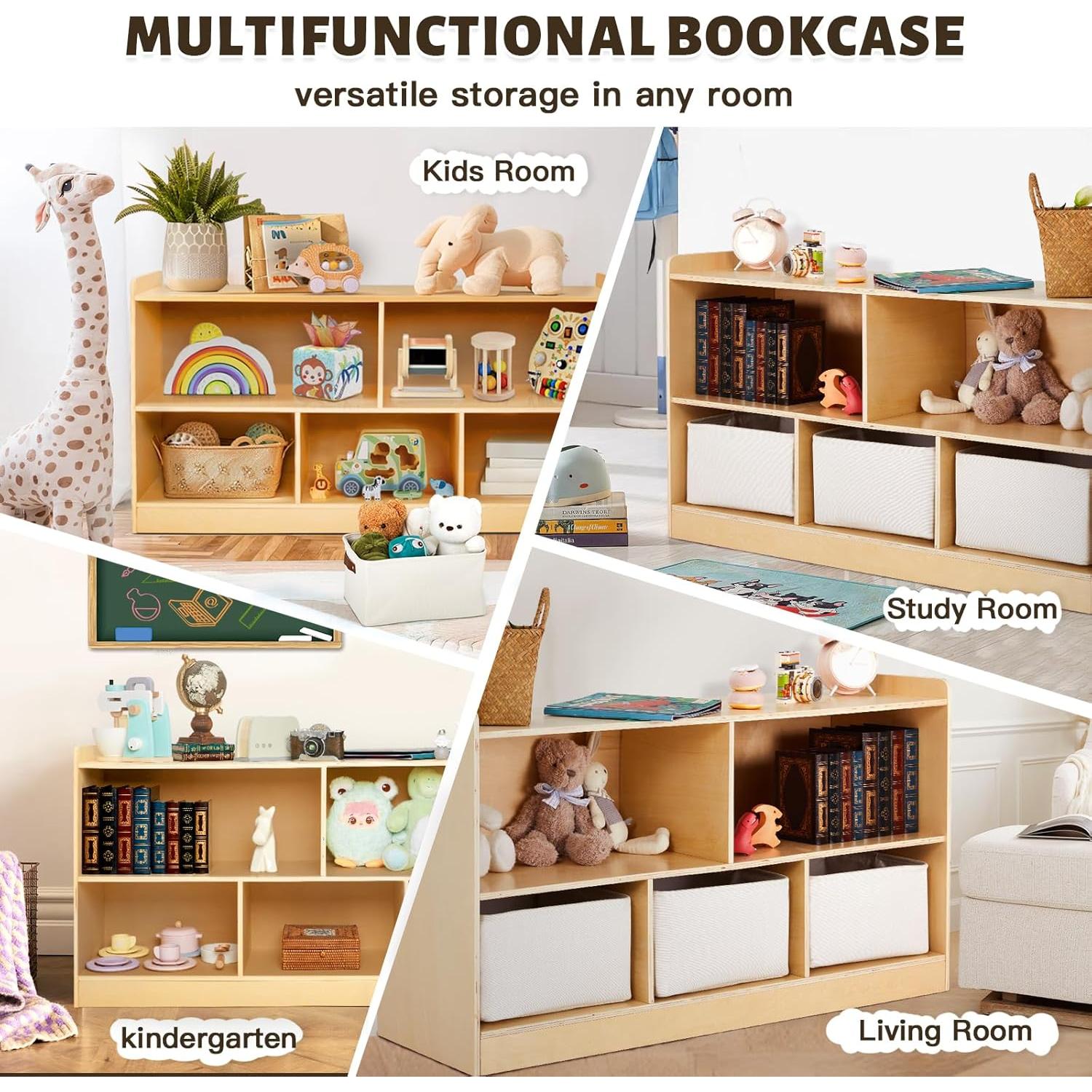 Estante Montessori PTINFLUCE con 3 Cajas de Almacenamiento