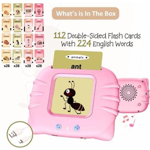 Tarjetas Flash Hablantes AKJA Rosa 224 Palabras para Niños