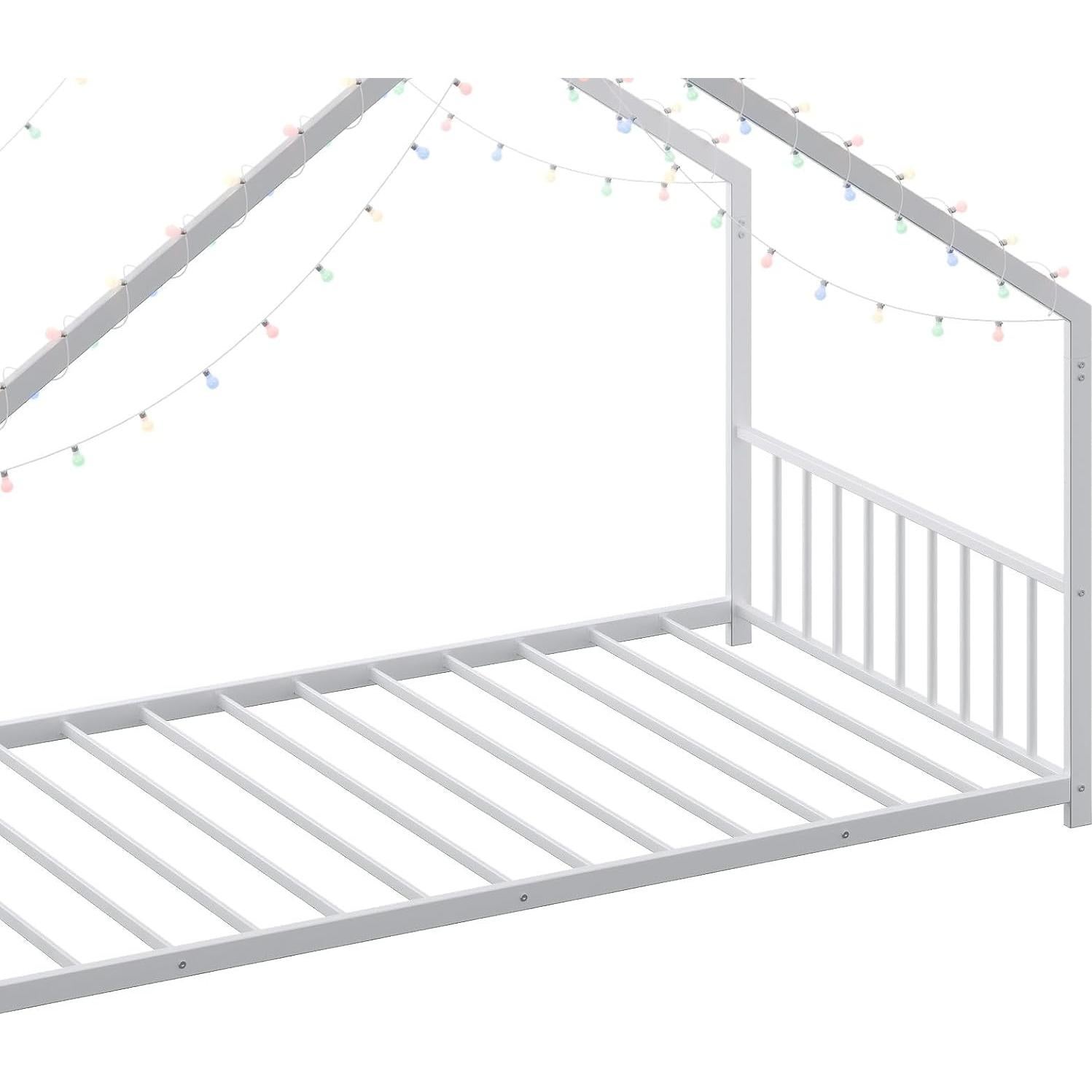 Cama Casa Twin WDYLWFHW con Luces LED y Estructura de Metal