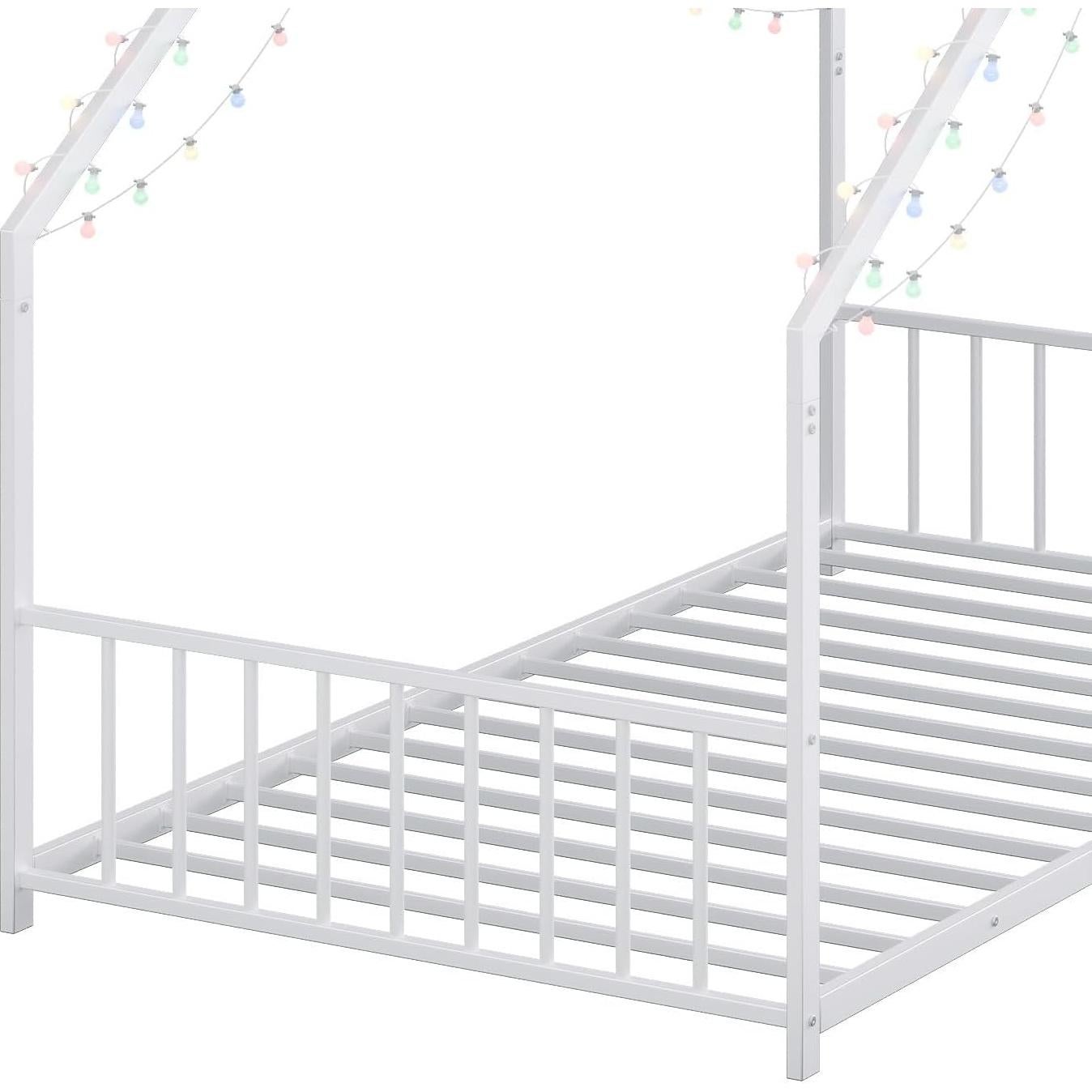 Cama Casa Twin WDYLWFHW con Luces LED y Estructura de Metal