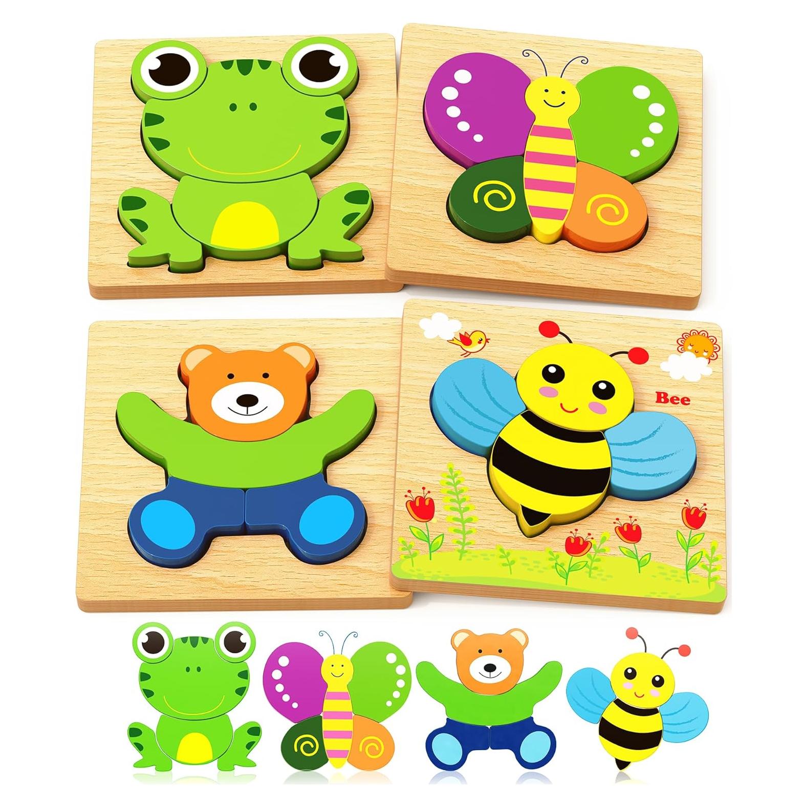 Rompecabezas de Madera Bekayshad para Niños - 4 Piezas Educativas