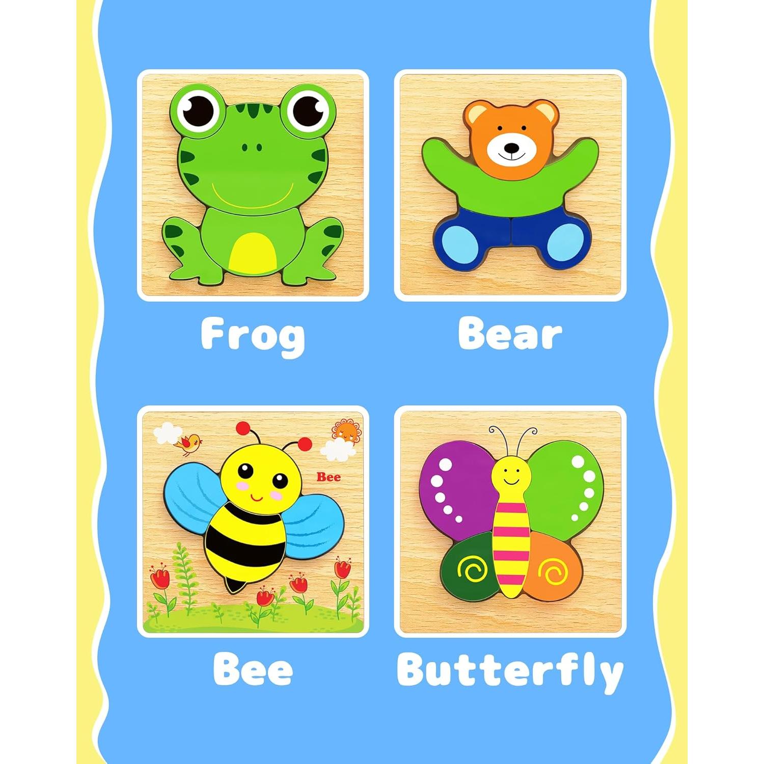 Rompecabezas de Madera Bekayshad para Niños - 4 Piezas Educativas