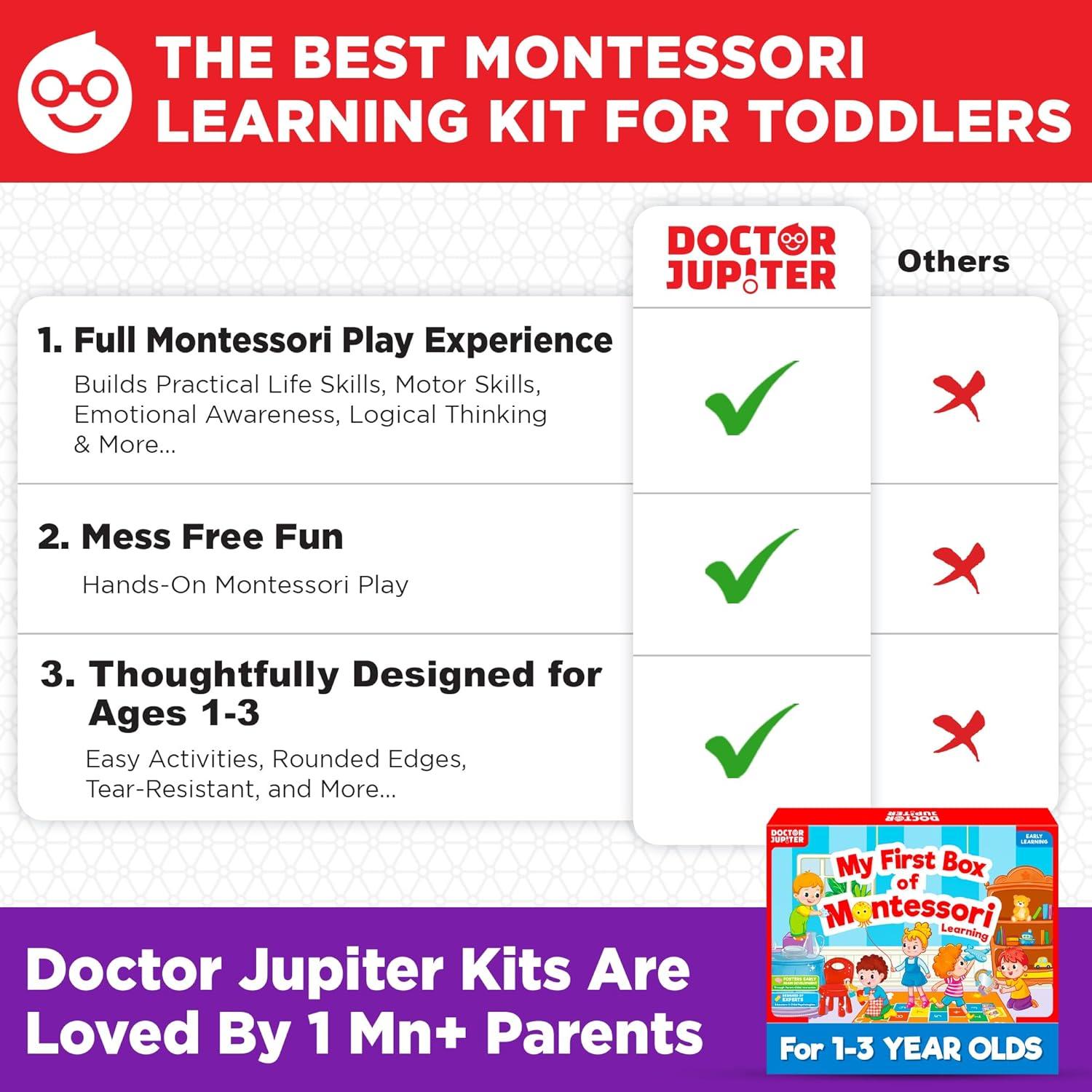 Caja de Aprendizaje Montessori Doctor Jupiter 1+ Años - Juguetes Educativos