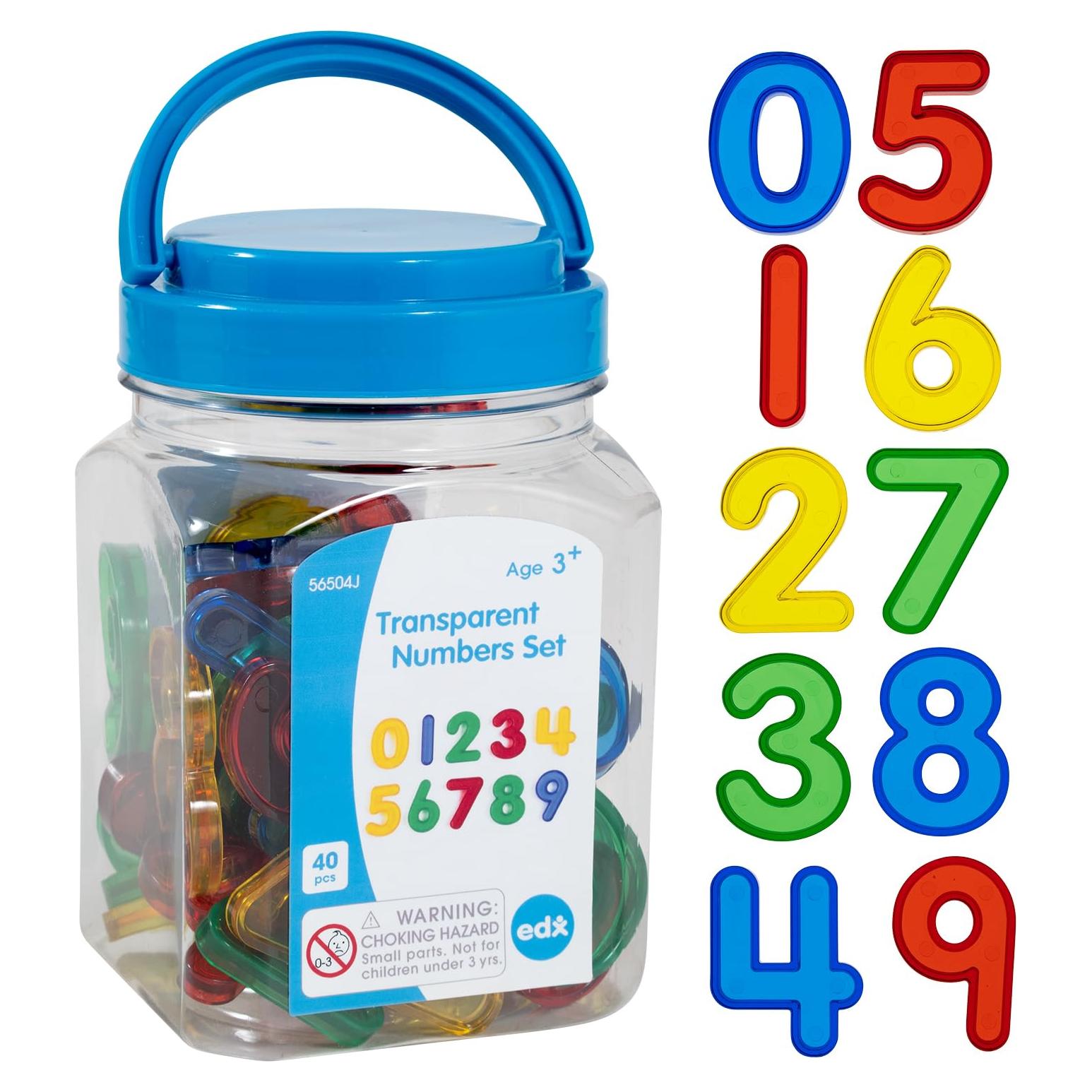 Juego de Números Transparentes Edx Education - 40 Piezas