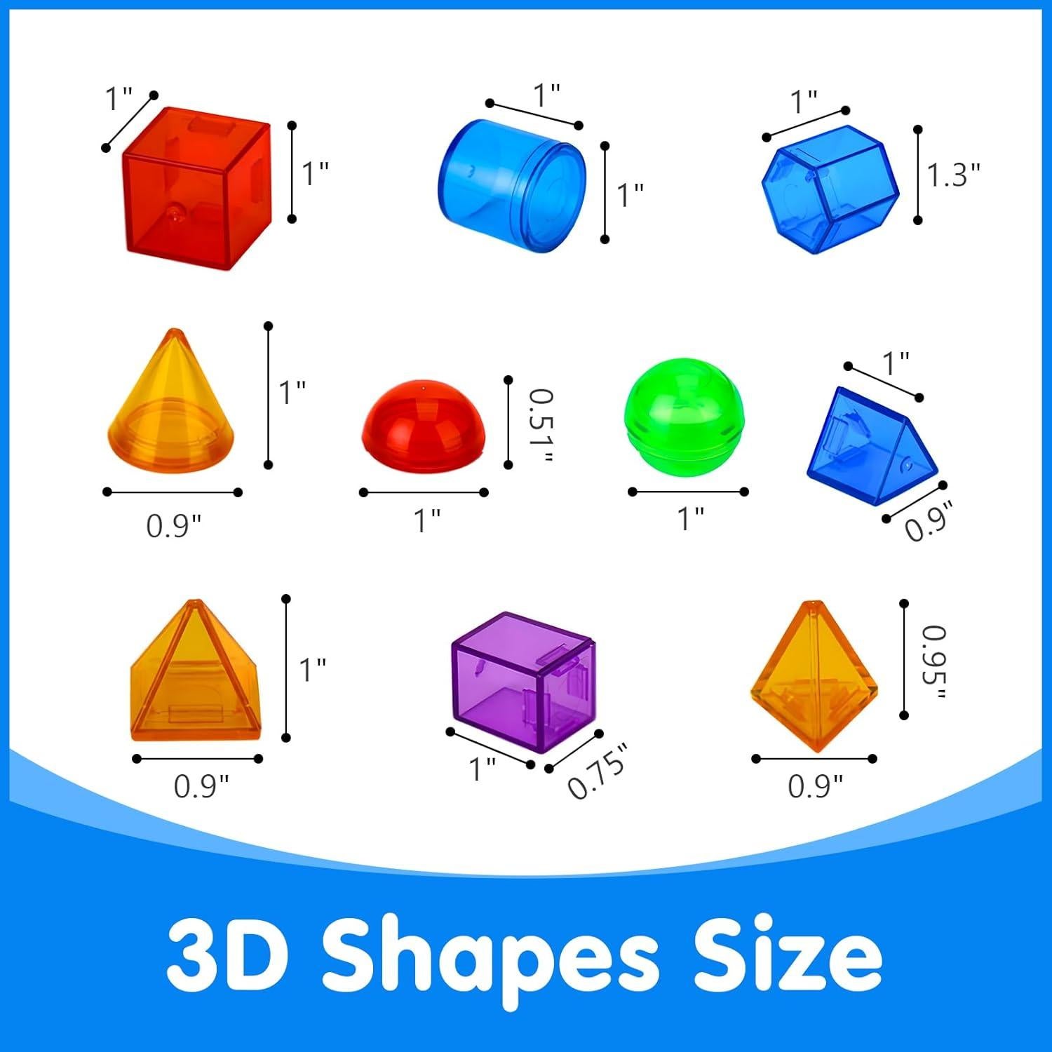 60 Piezas Formas 3D Odoorgames - Juguetes Translúcidos para Niños