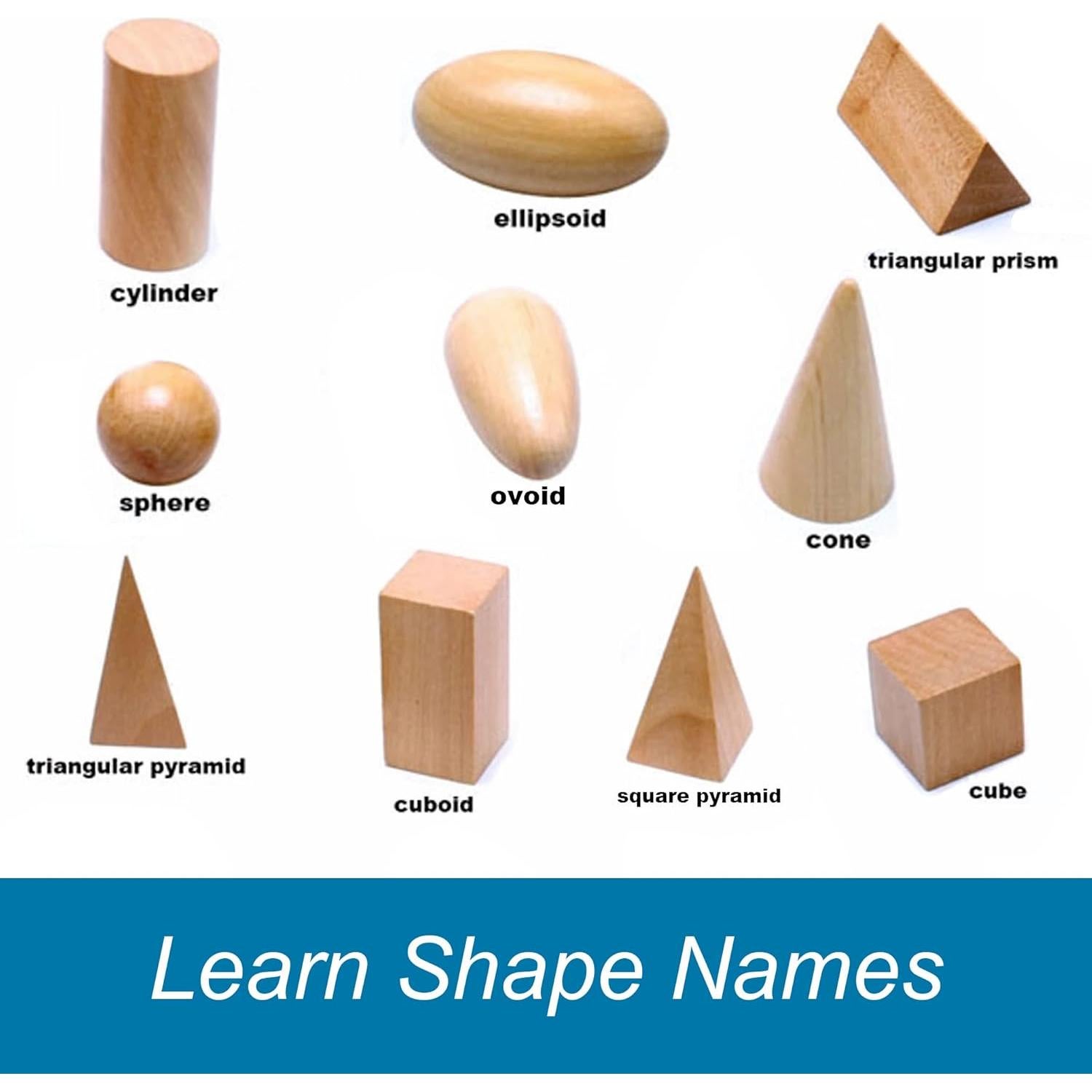 Juego de Adivinanza de Sólidos Geométricos BOHS - 10 Formas 3D