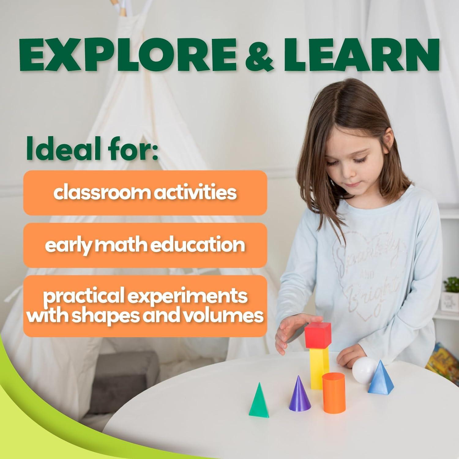 Conjunto de Formas Geométricas 3D Skoolzy - 7 Piezas Educativas