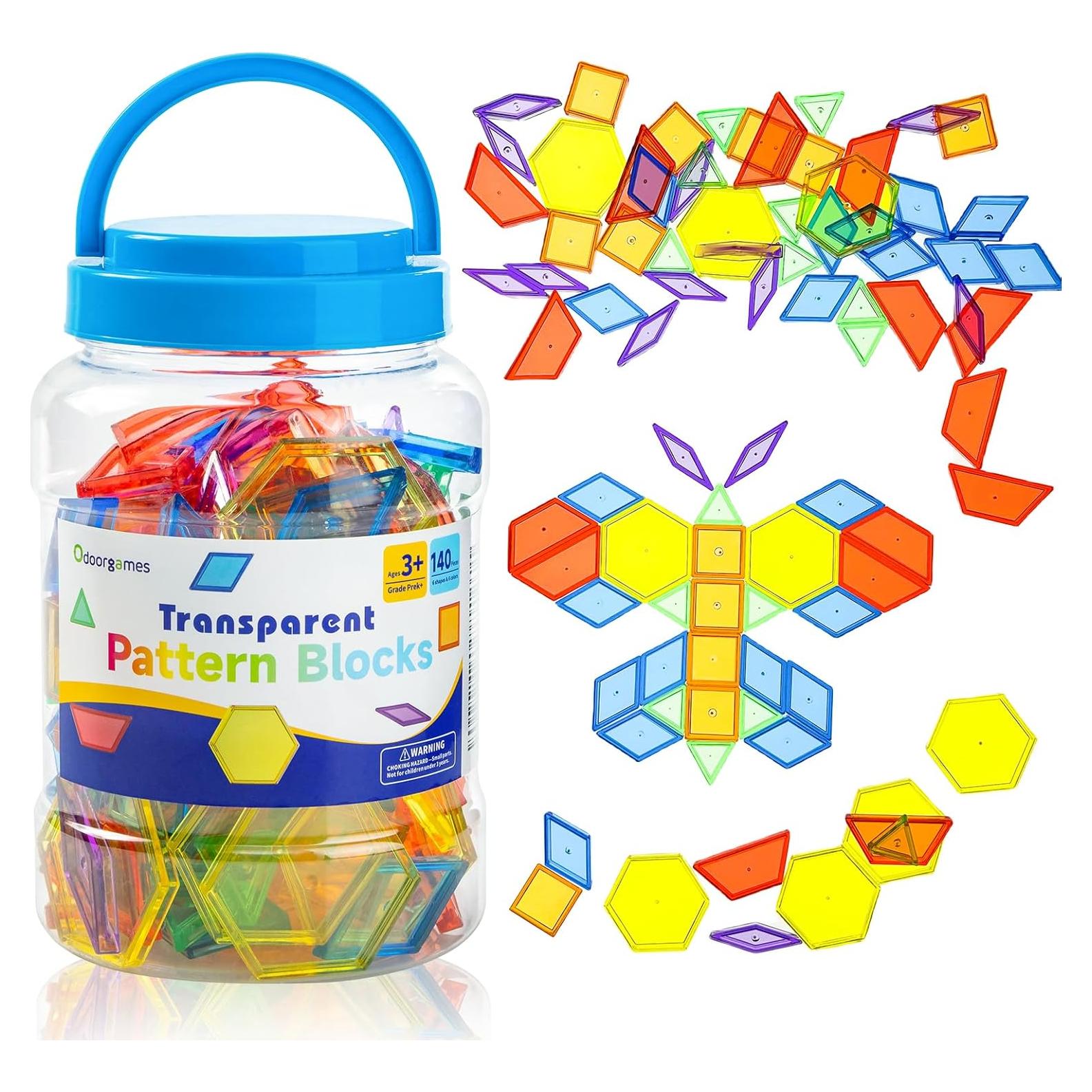 140 Bloques de Patrón Translúcidos Odoorgames - Juguetes Educativos