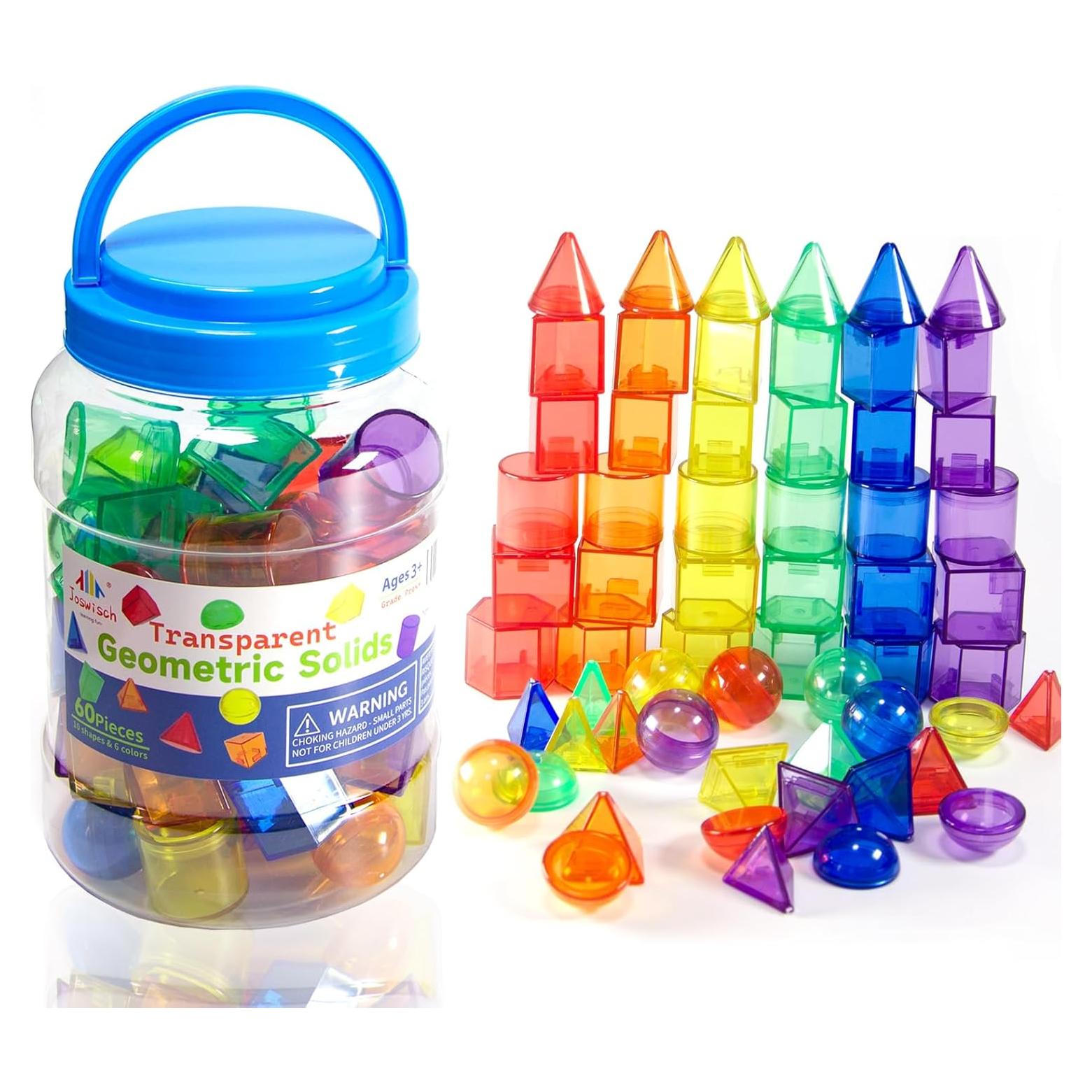 60 Piezas Formas 3D Geométricas Joswisch - Juguetes Educativos