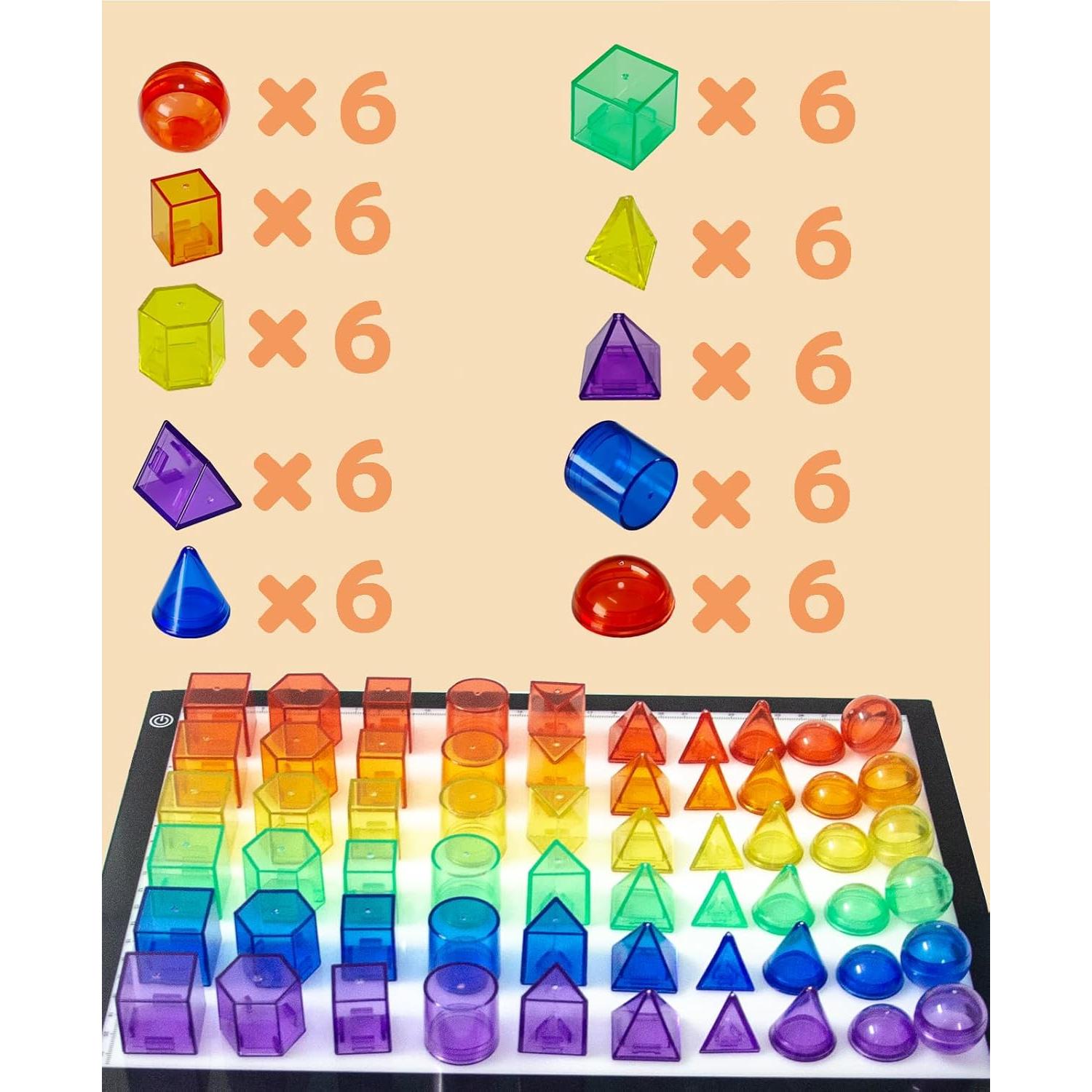 60 Piezas Formas 3D Geométricas Joswisch - Juguetes Educativos