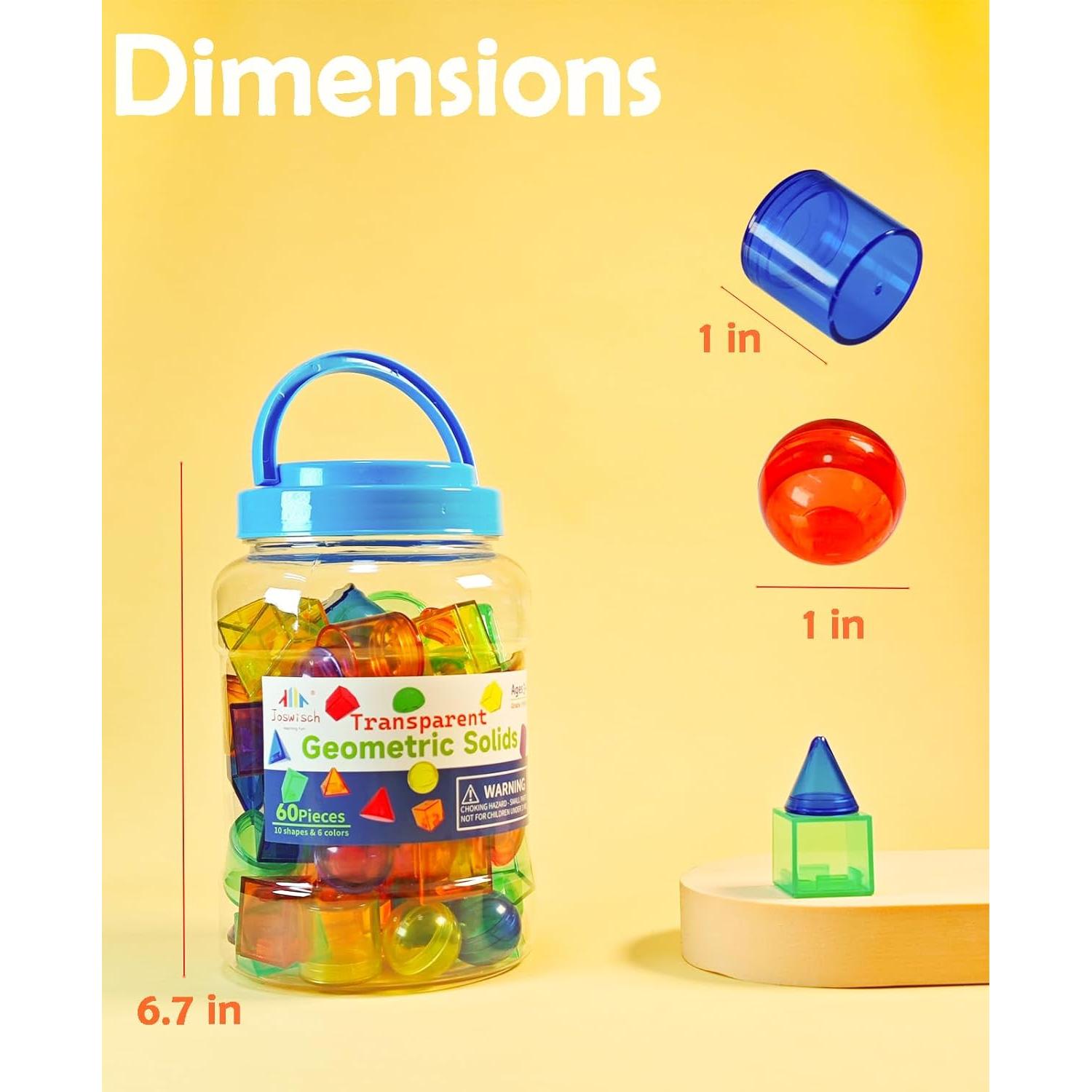 60 Piezas Formas 3D Geométricas Joswisch - Juguetes Educativos