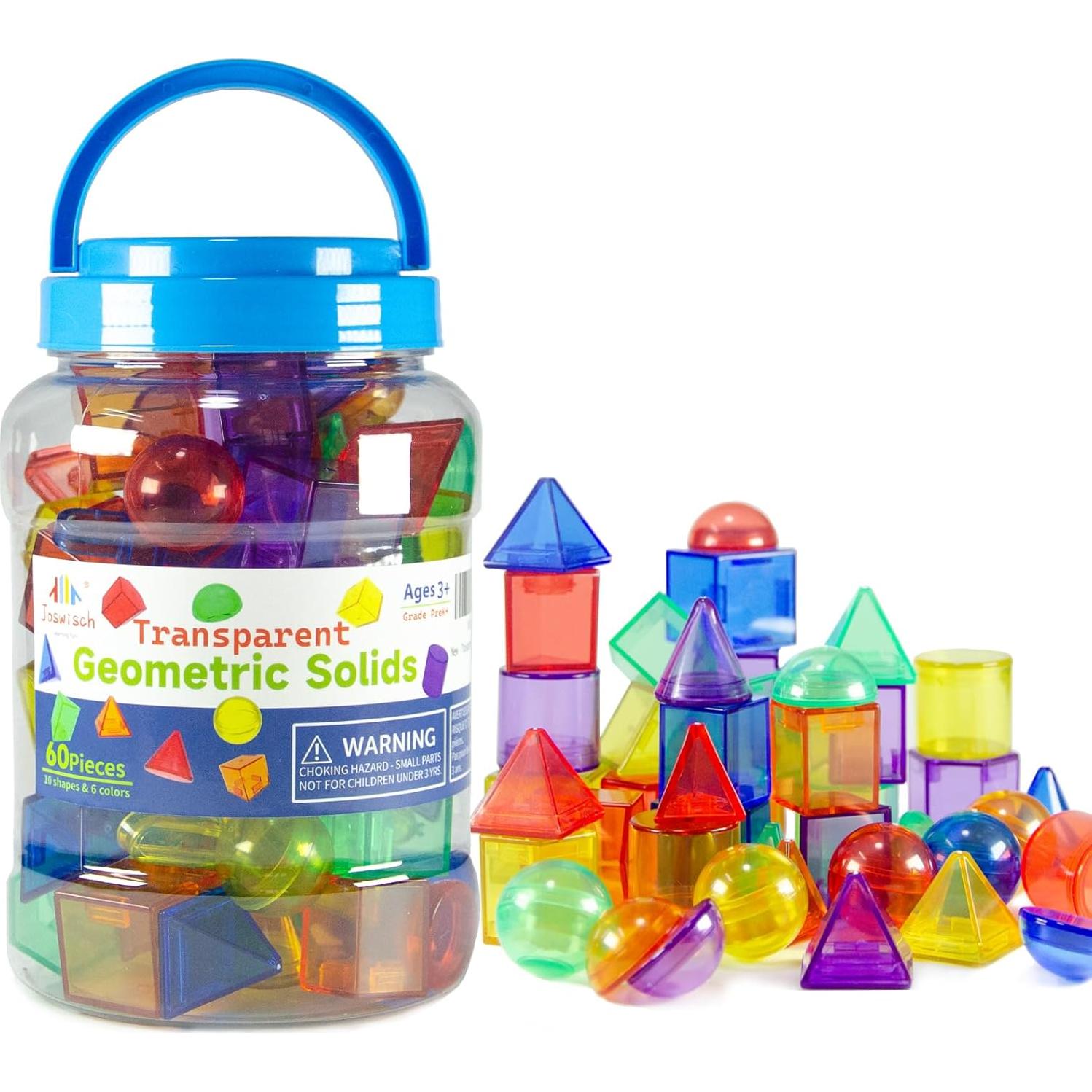 60 Piezas Formas 3D Geométricas Joswisch - Juguetes Educativos