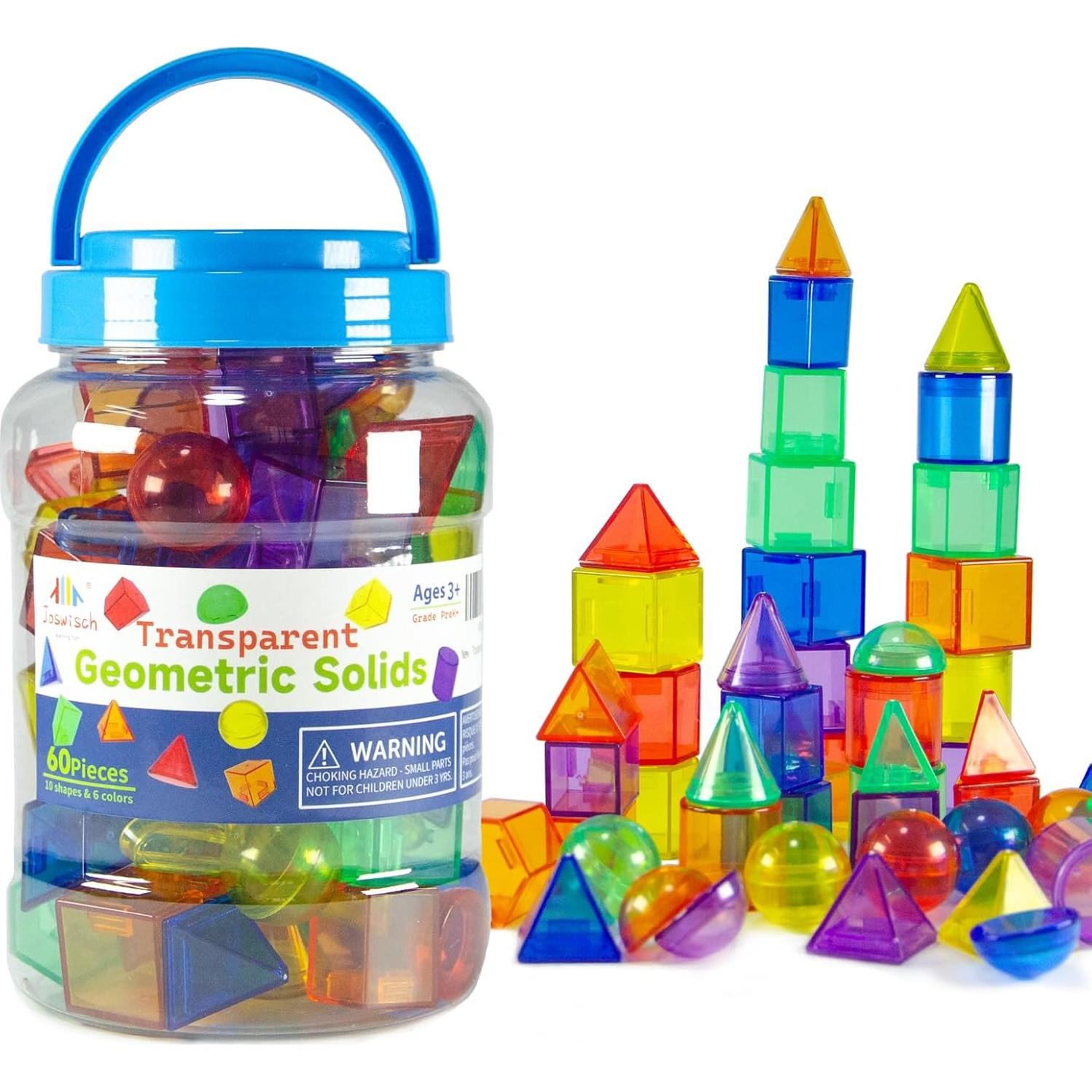 60 Piezas Formas 3D Geométricas Joswisch - Juguetes Educativos