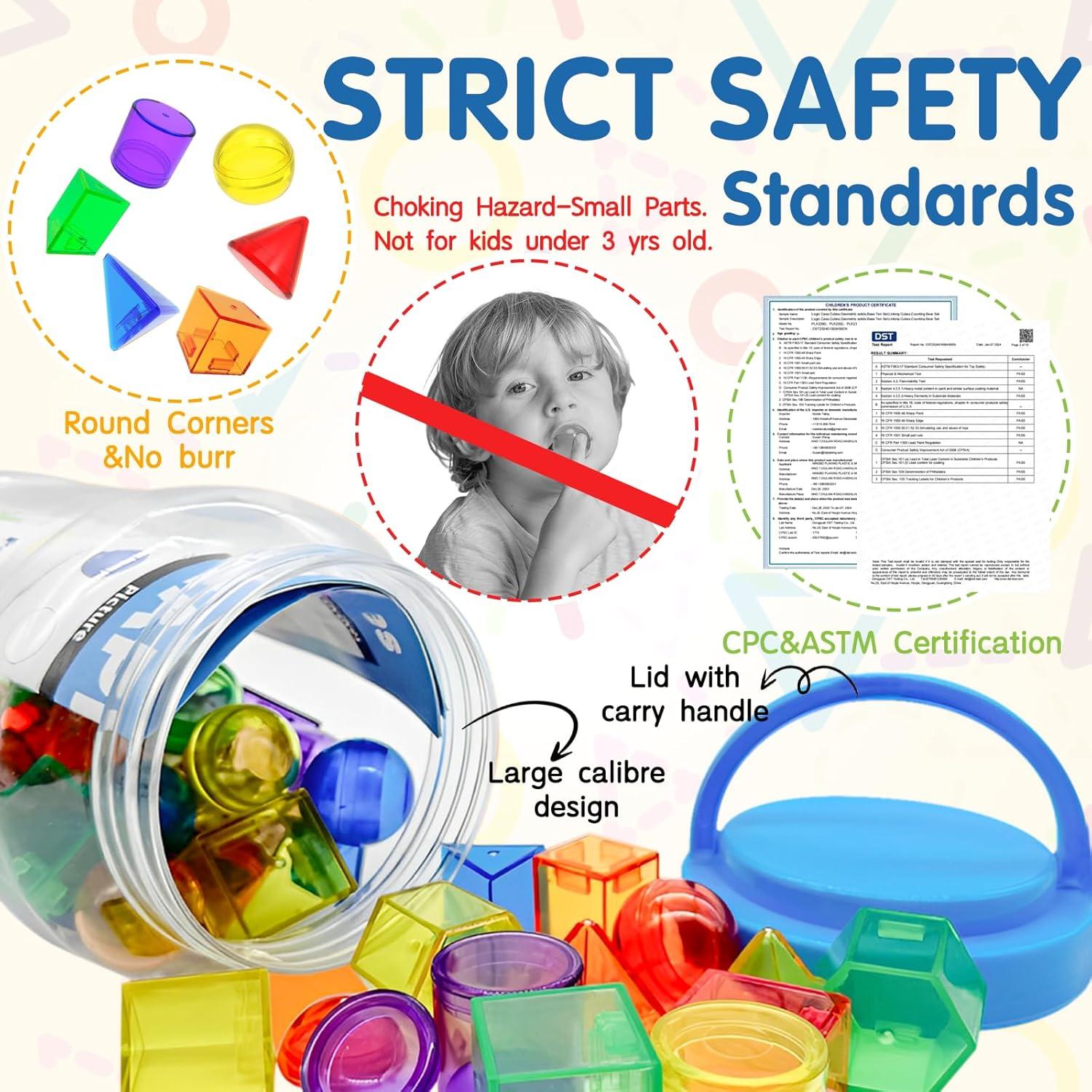 60 Piezas Formas 3D Geométricas Transparentes Yunhe