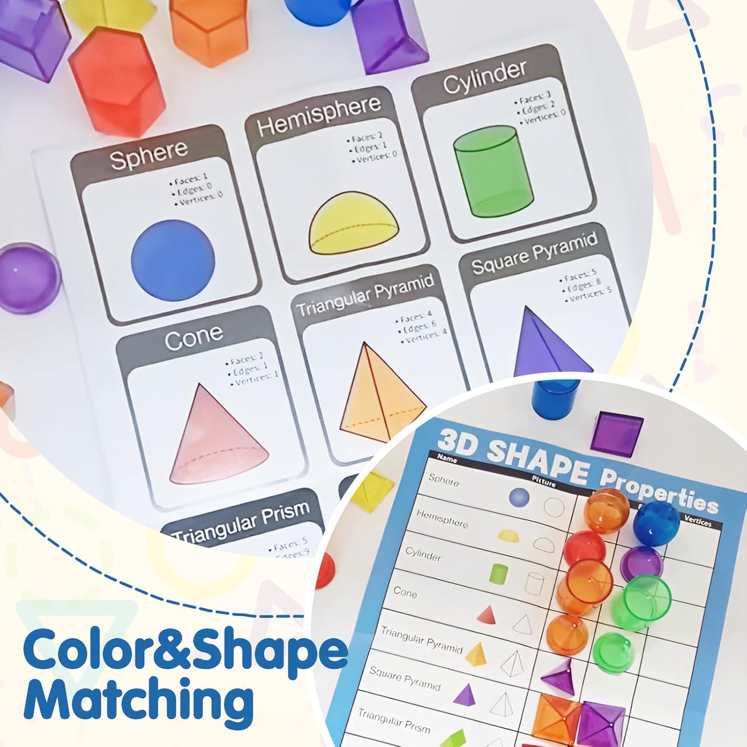 60 Piezas Formas 3D Geométricas Transparentes Yunhe