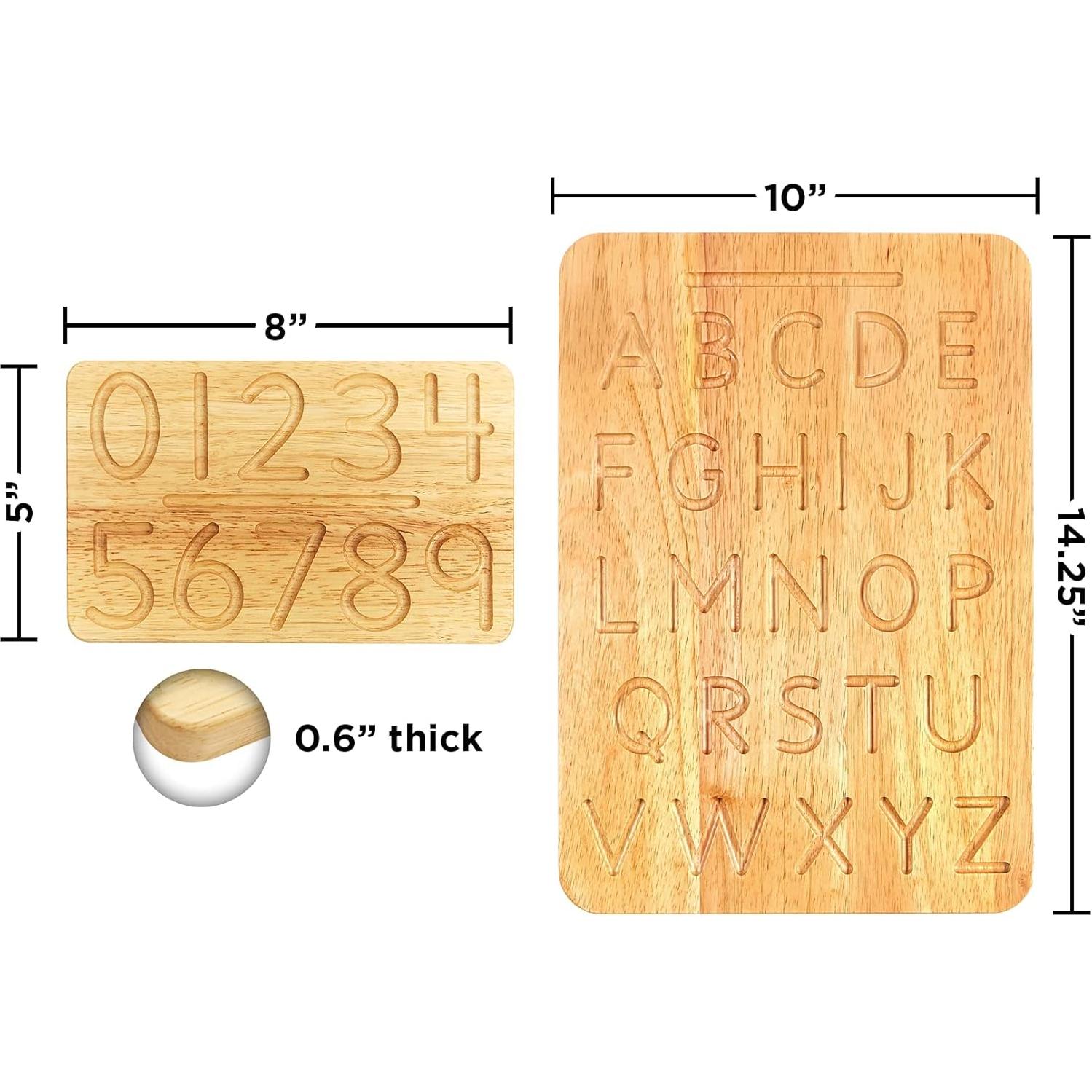 Juego de Tablero Montessori de Trazado de Letras y Números de Madera