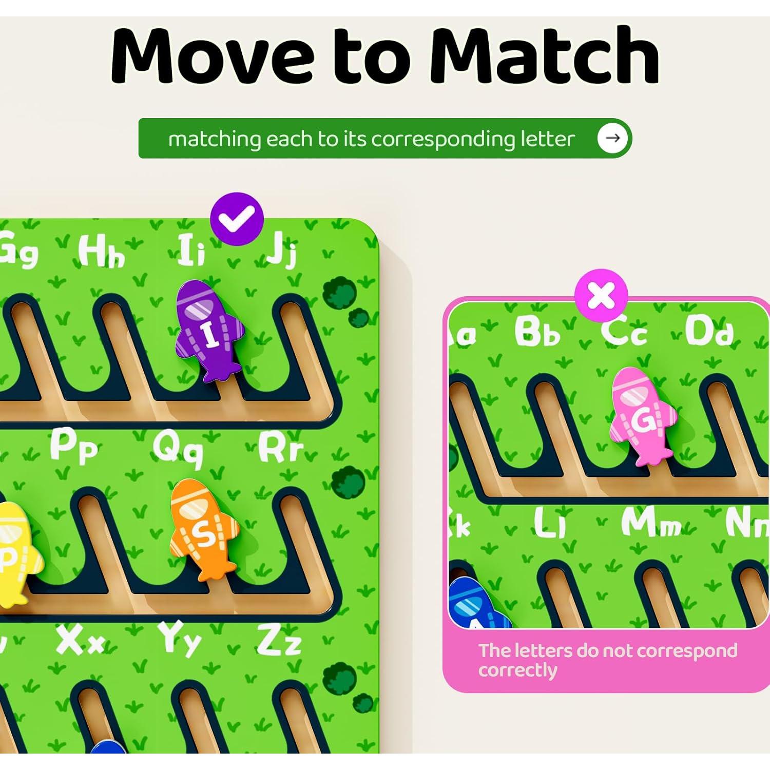 Juguete de Aprendizaje Alfabeto Madera Montessori Tmgooyier 0.46kg