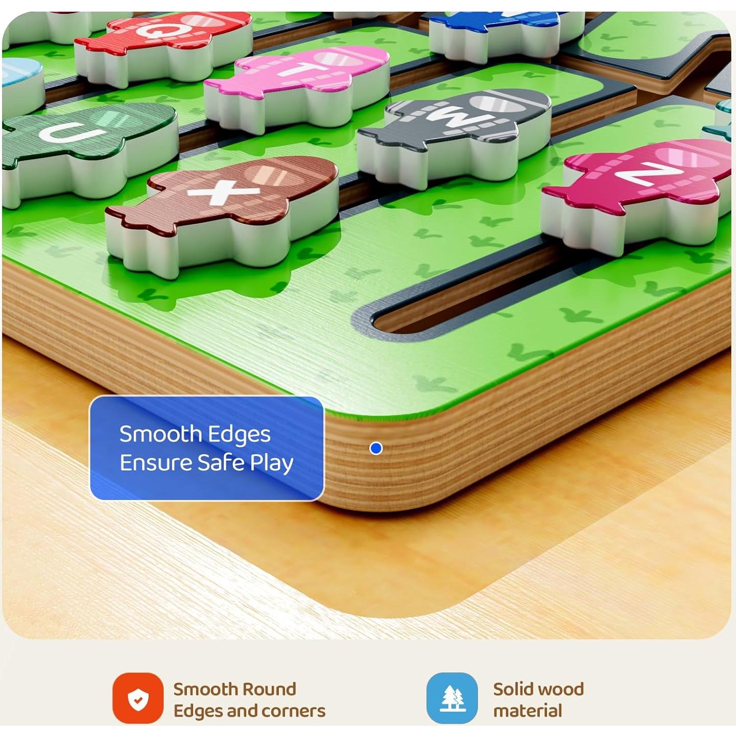 Juguete de Aprendizaje Alfabeto Madera Montessori Tmgooyier 0.46kg