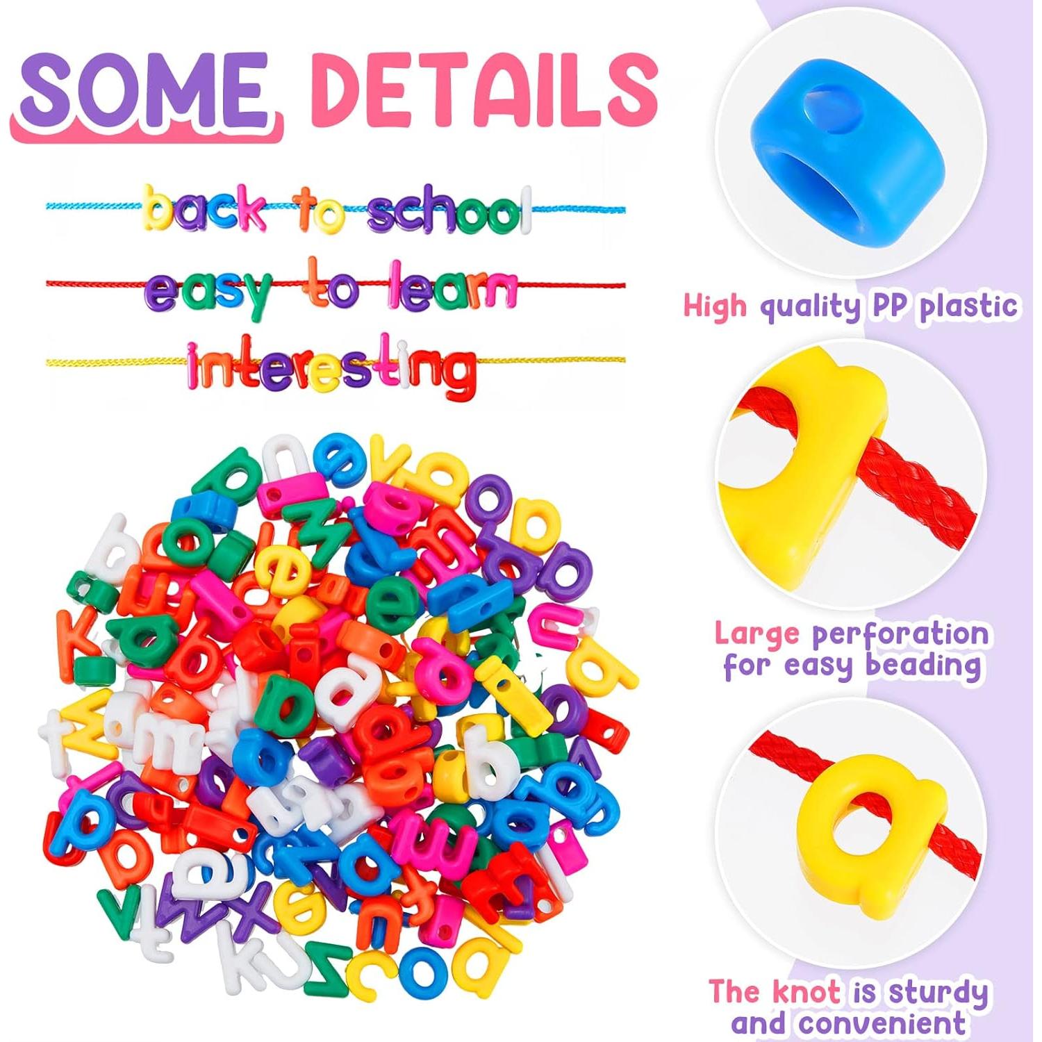 Wesiti 408 Piezas Letras de Enhebrado para Niños 6+