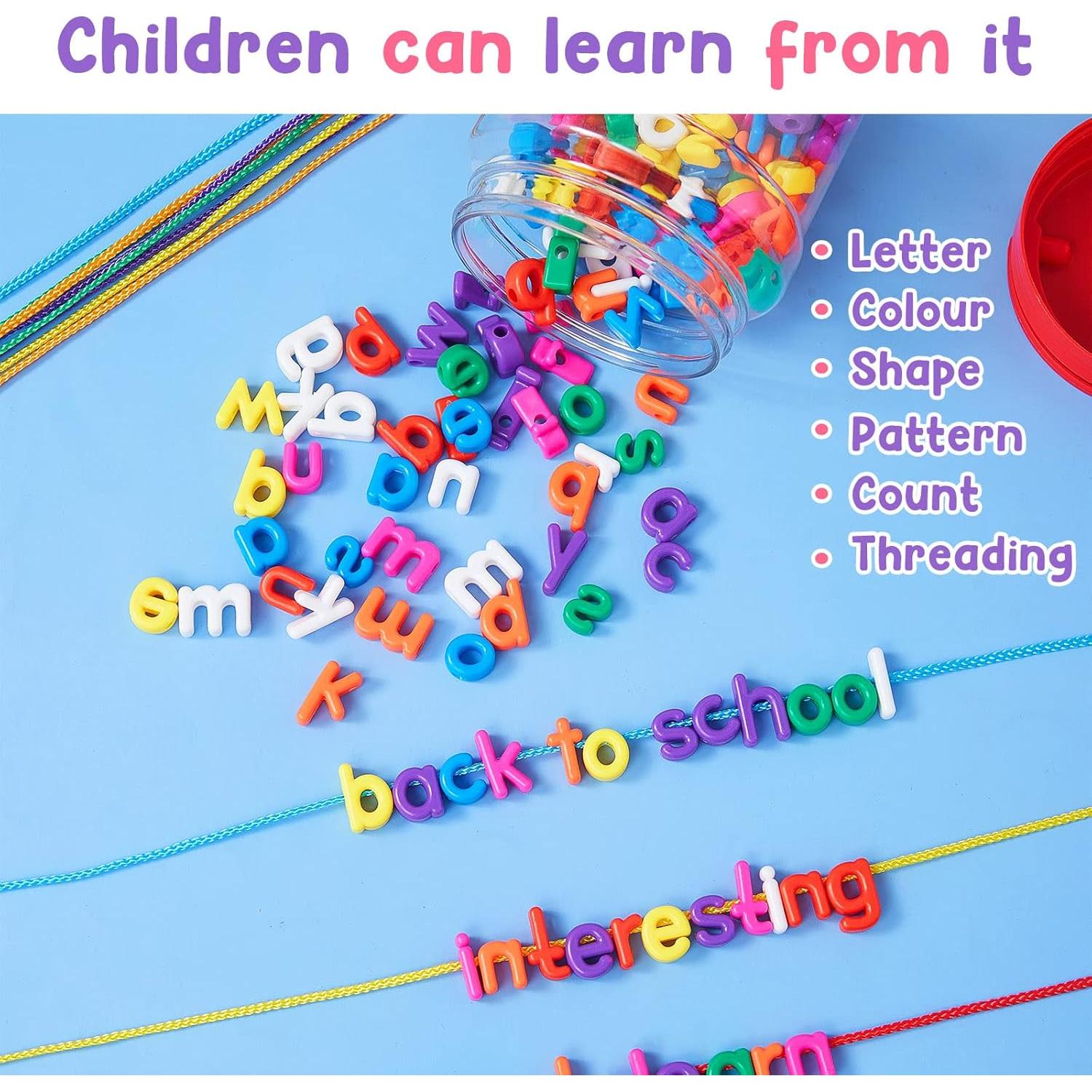 Wesiti 408 Piezas Letras de Enhebrado para Niños 6+