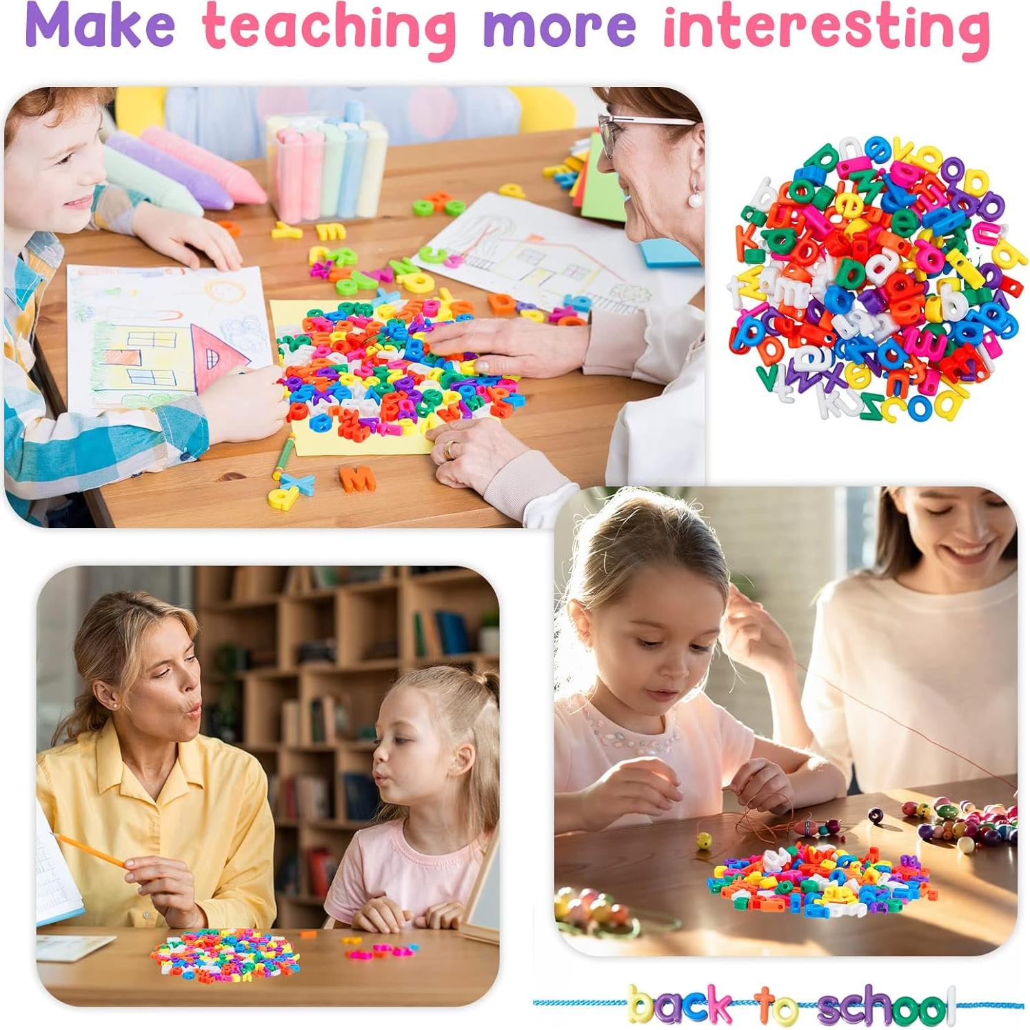 Wesiti 408 Piezas Letras de Enhebrado para Niños 6+