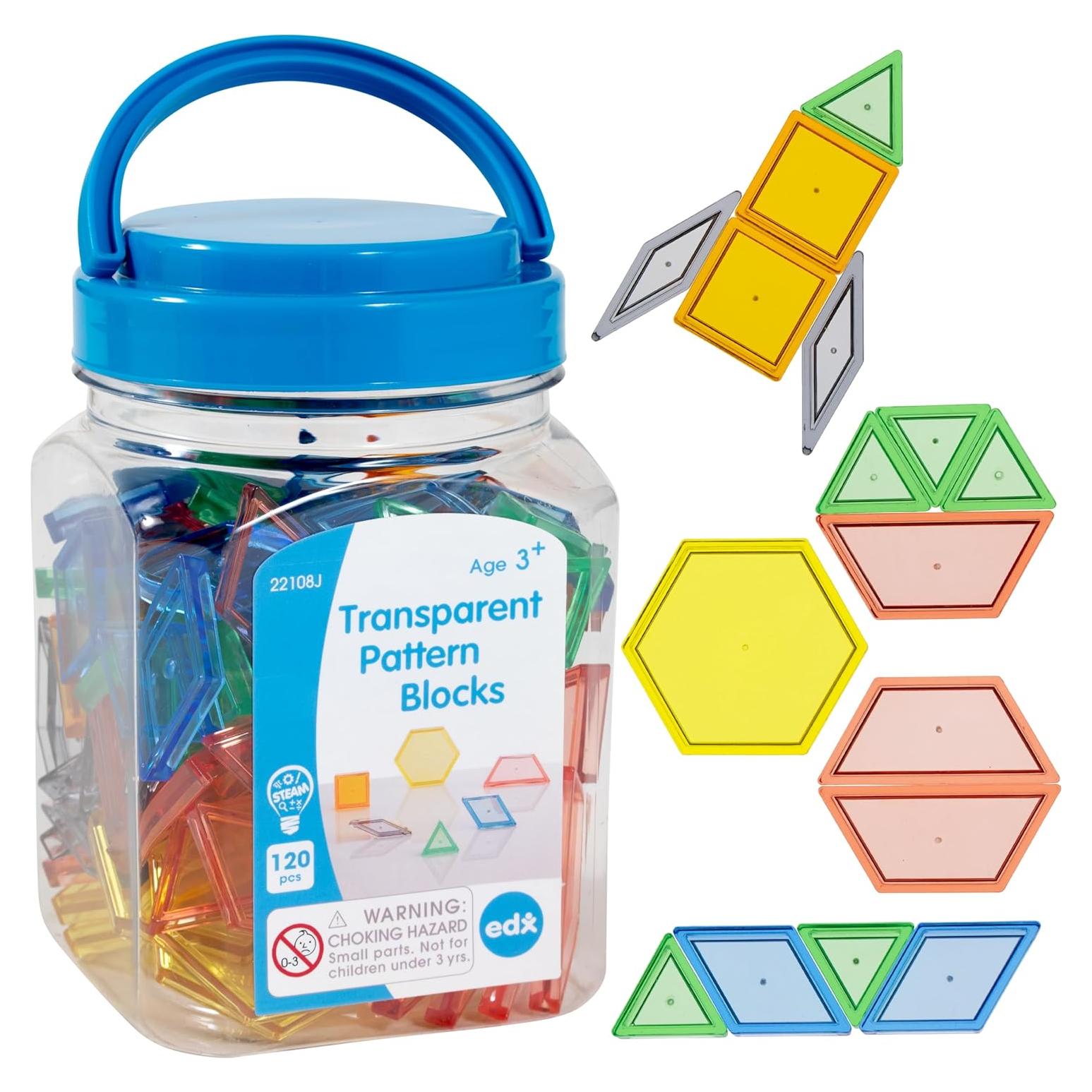 Bloques de Patrón Transparentes EDX Education - 120 Piezas