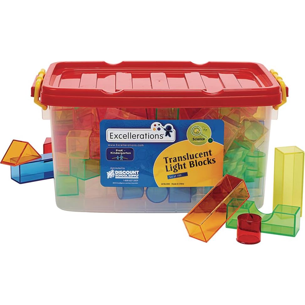 Bloques de Luz Translúcidos Excellerations STEM - Set 100 Piezas