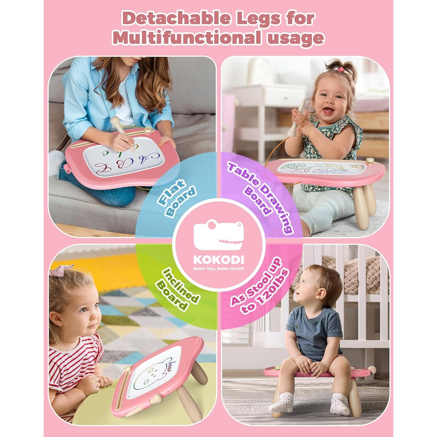 Pizarra Magnética KOKODI Rosa 20.8x14.7 cm para Niños 1-3 Años