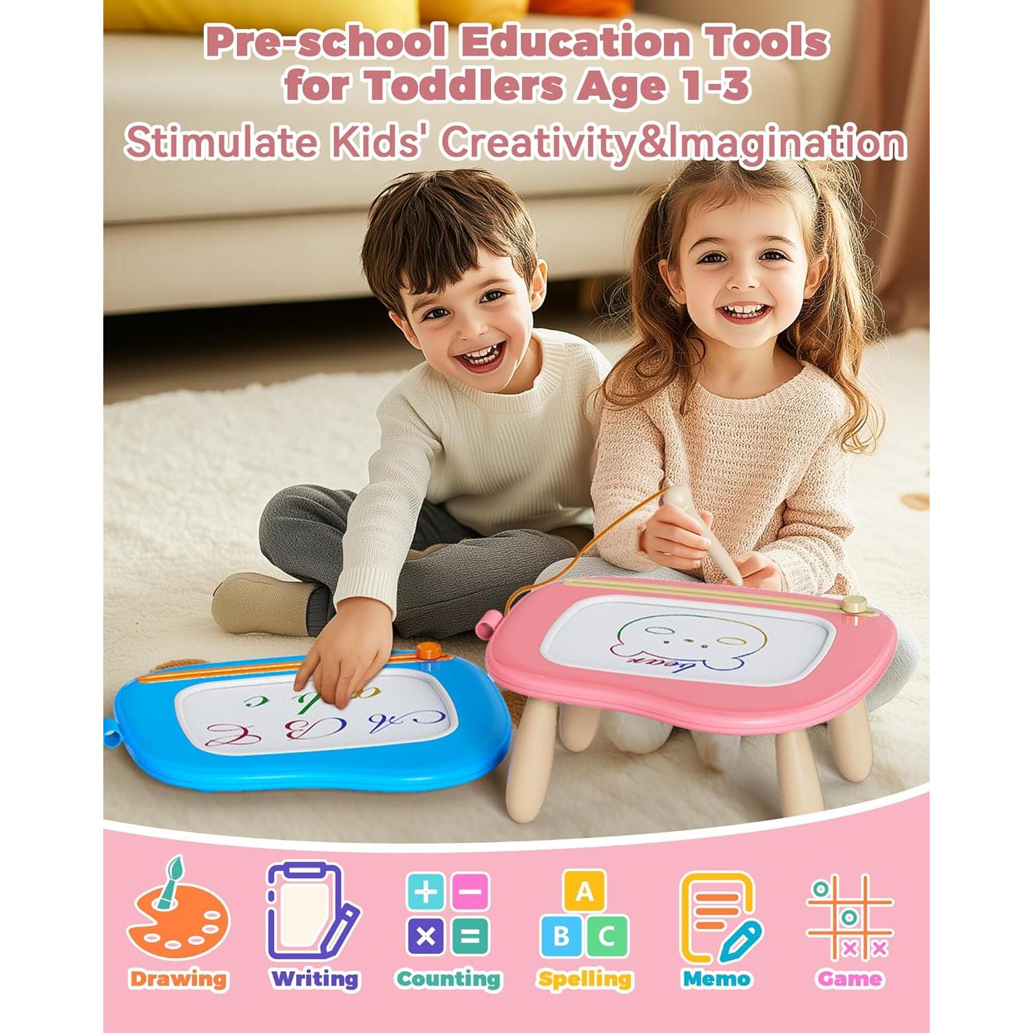 Pizarra Magnética KOKODI Rosa 20.8x14.7 cm para Niños 1-3 Años