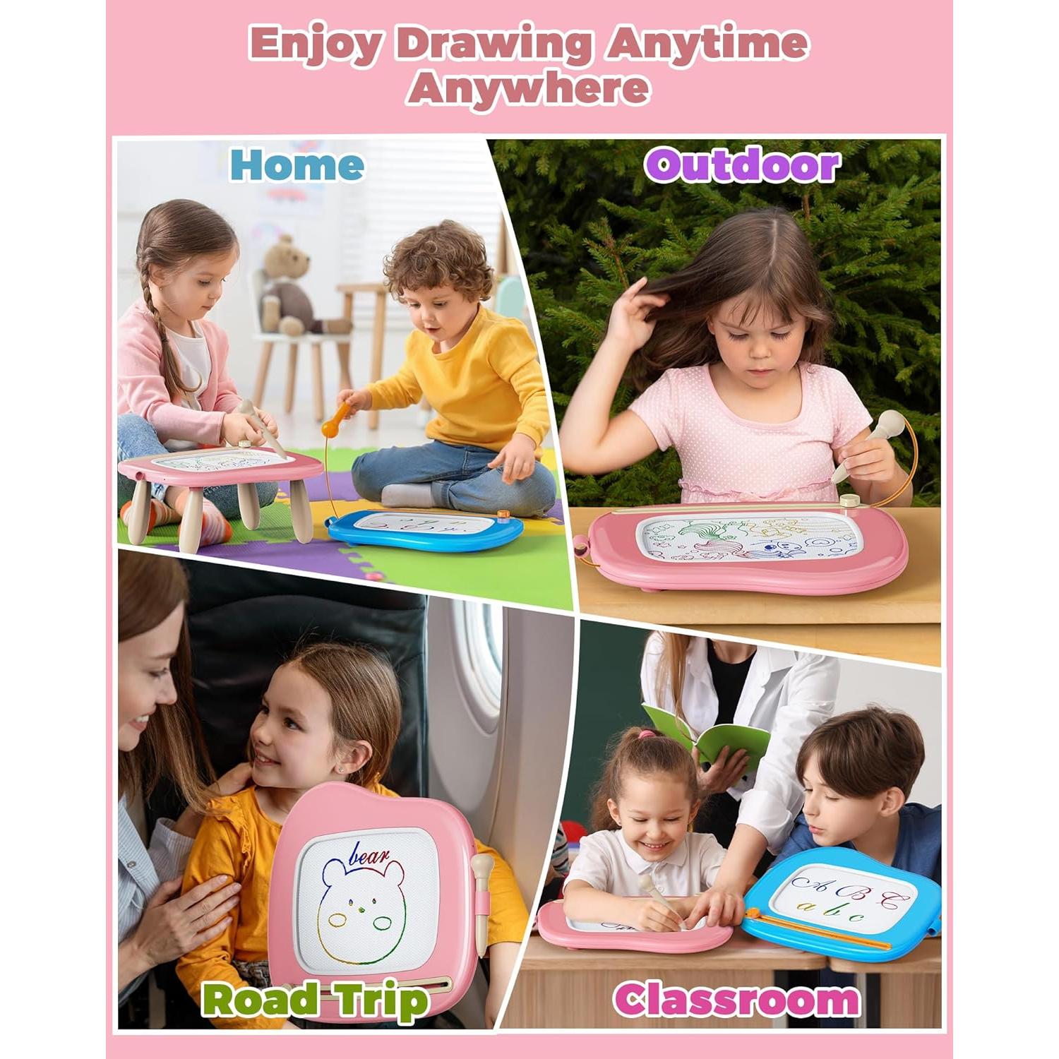 Pizarra Magnética KOKODI Rosa 20.8x14.7 cm para Niños 1-3 Años