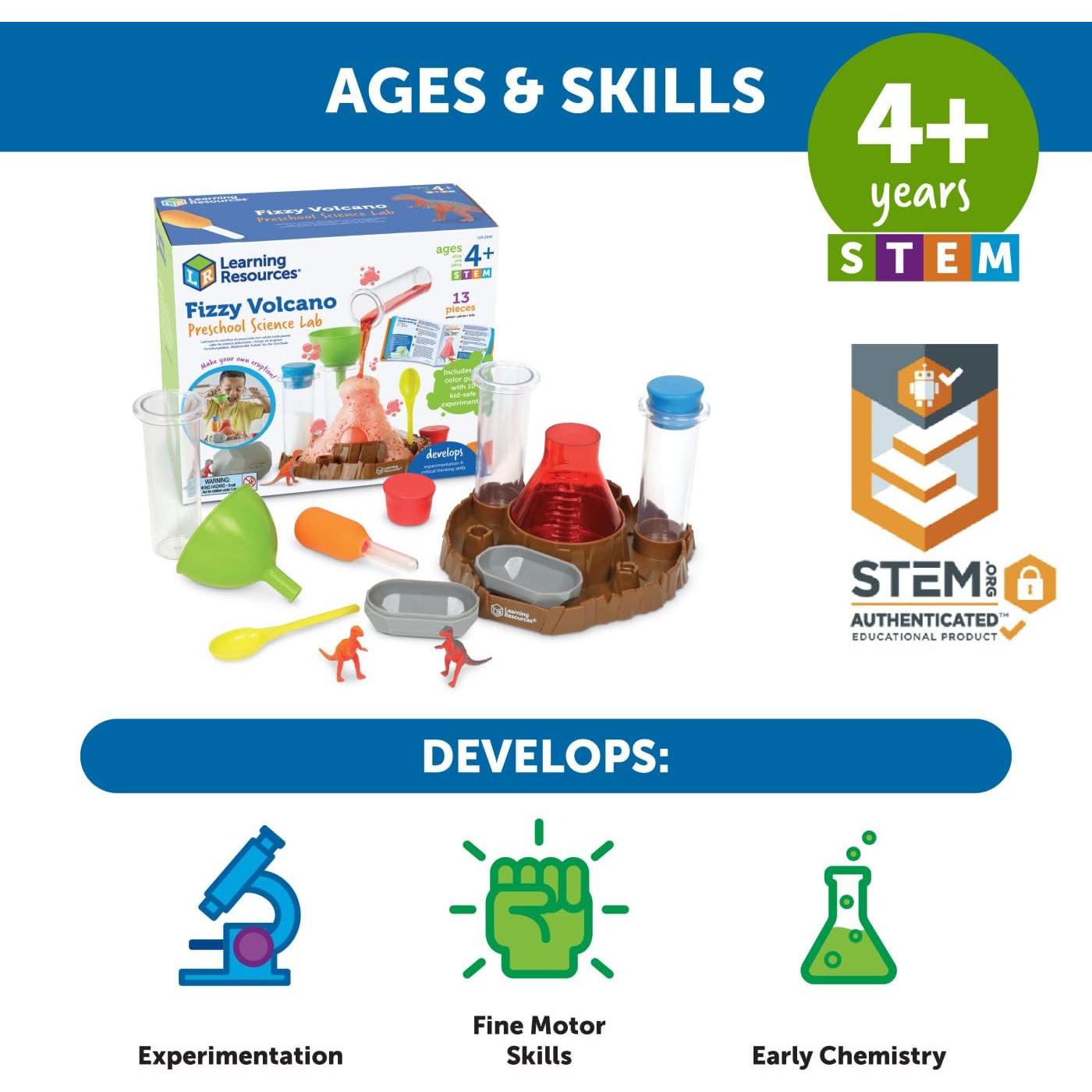 Kit de Ciencia Volcán Efervescente Learning Resources - 13 Piezas, 4+ Años