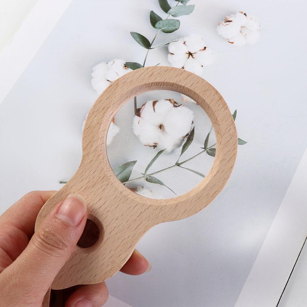 Lupa de Madera Pokinge 5X para Niños y Lectura