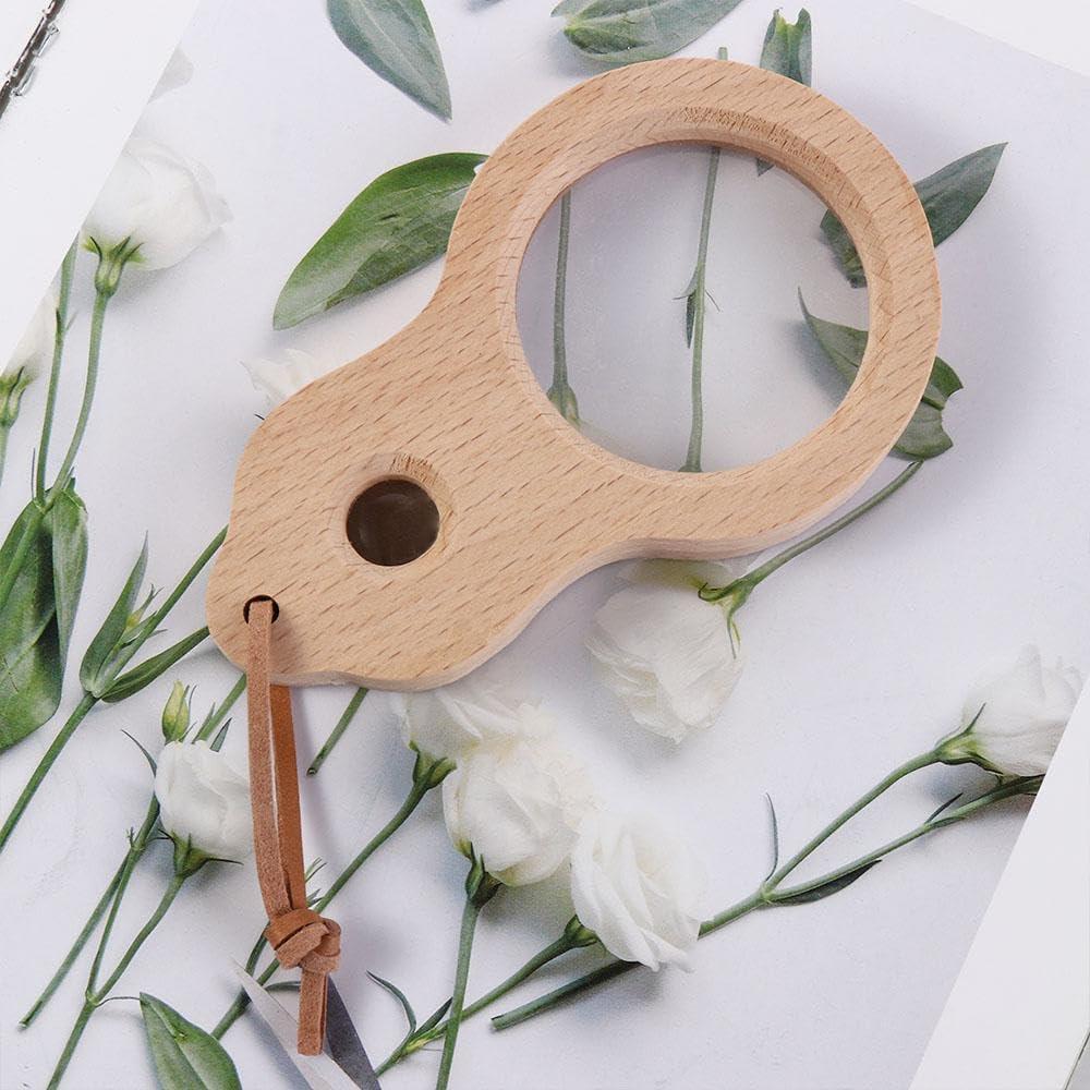 Lupa de Madera Pokinge 5X para Niños y Lectura