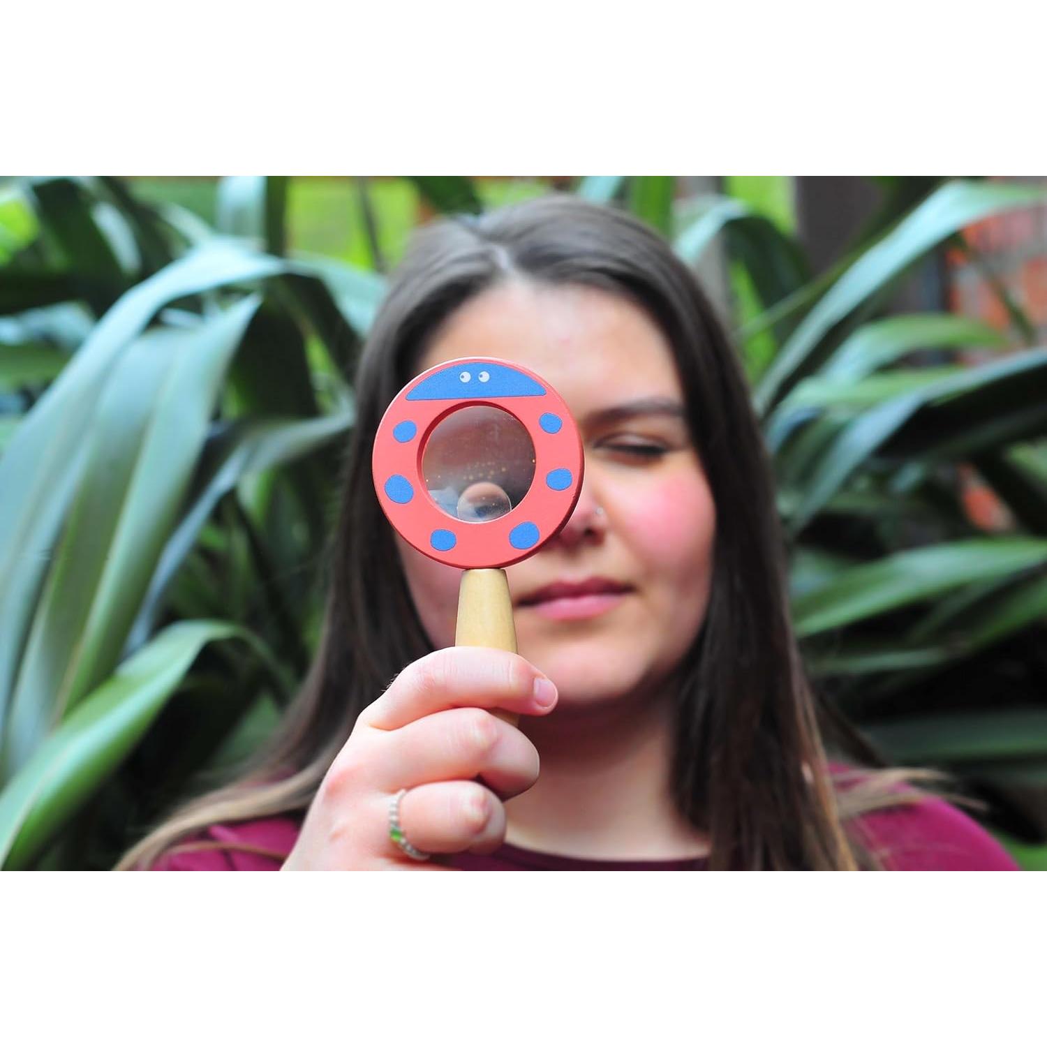 Lupa de Madera Casa de Canicas 2x 5x para Niños