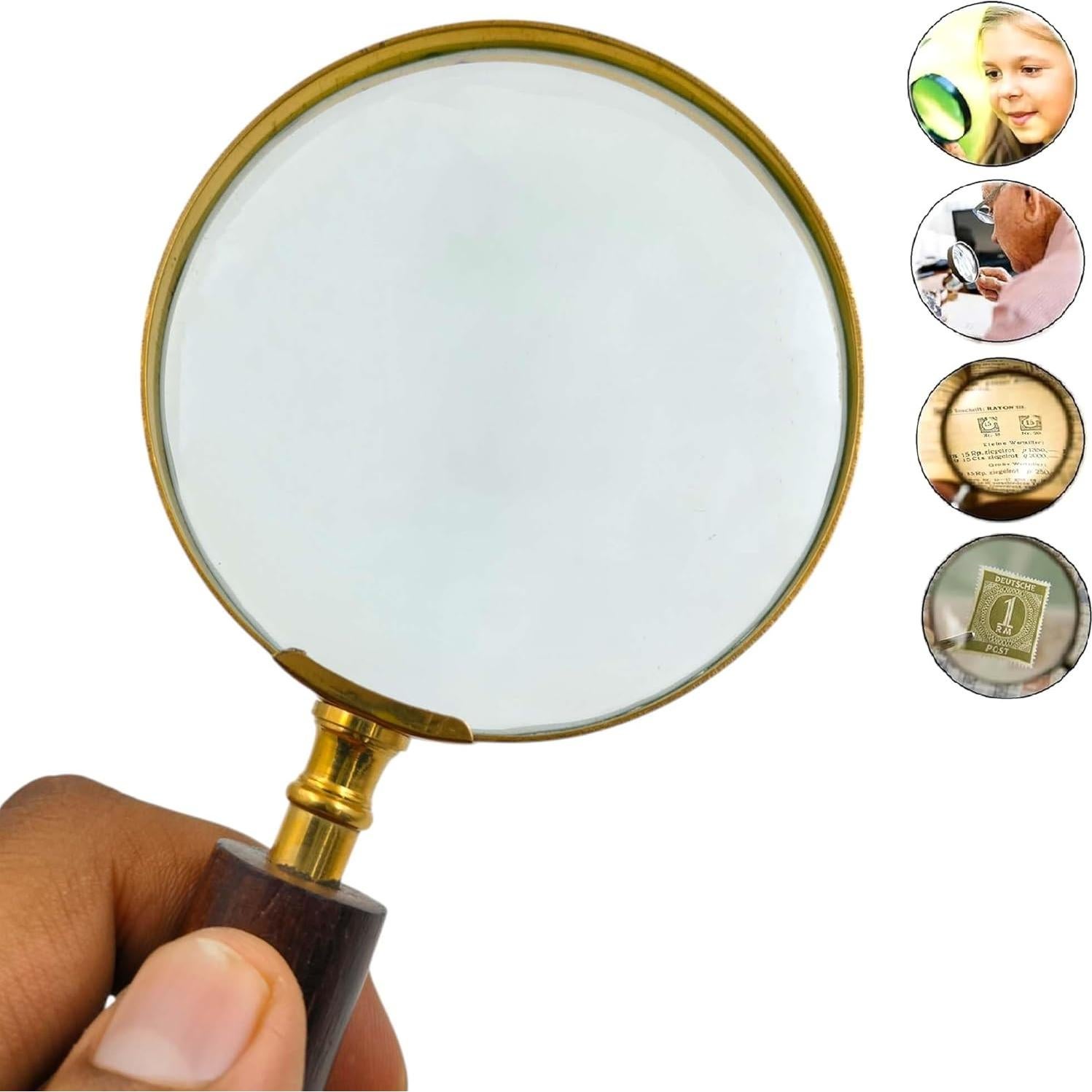 Lupa de Madera y Latón 10X Meridian Nauticals - Vintage