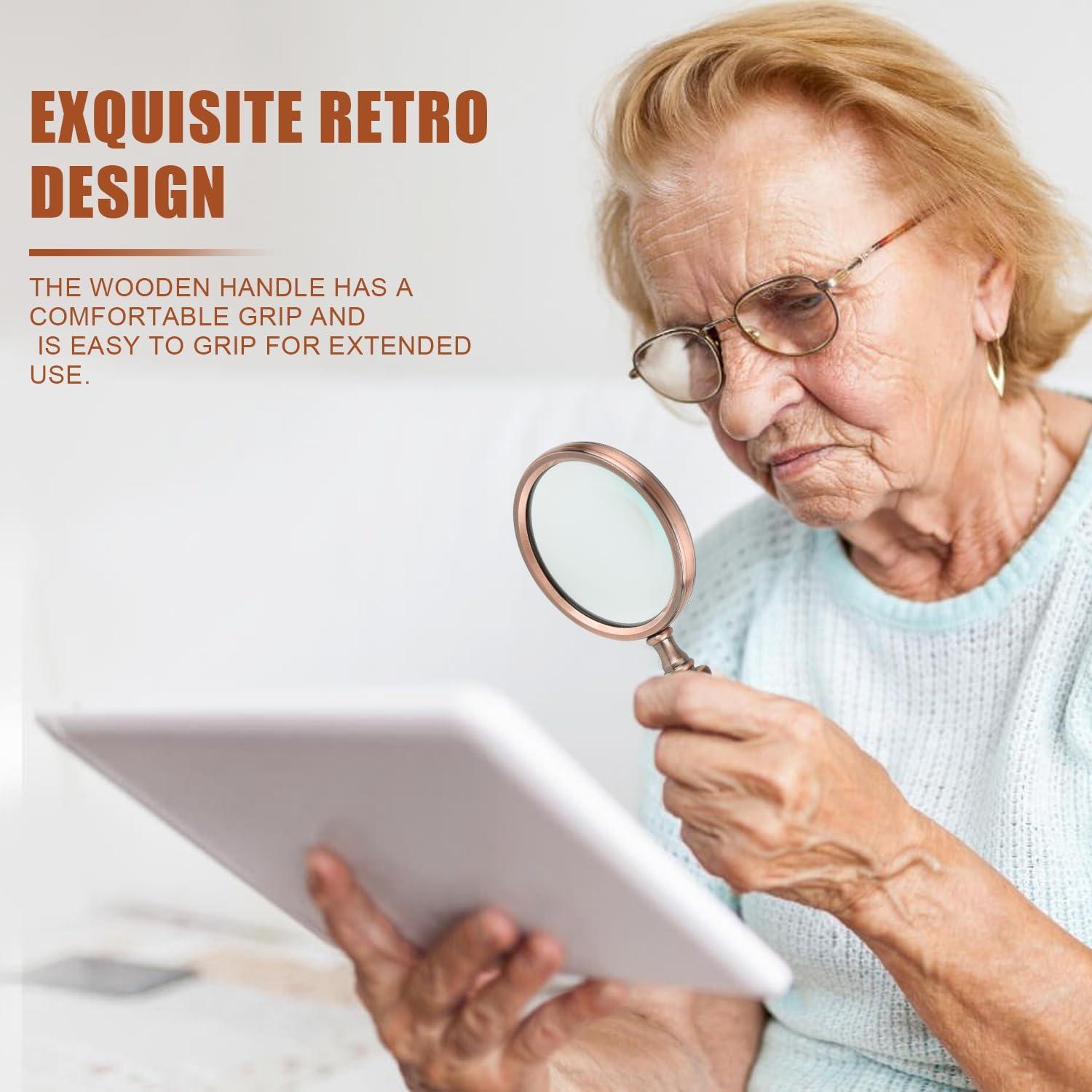 Lupa de Mano Rongon 10X Vintage con Mango de Madera