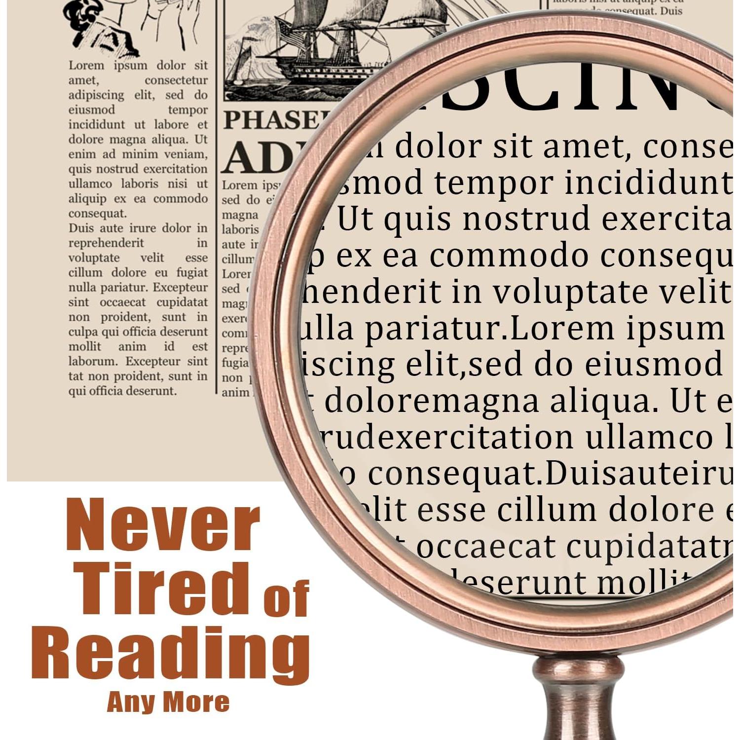 Lupa de Mano Rongon 10X Vintage con Mango de Madera