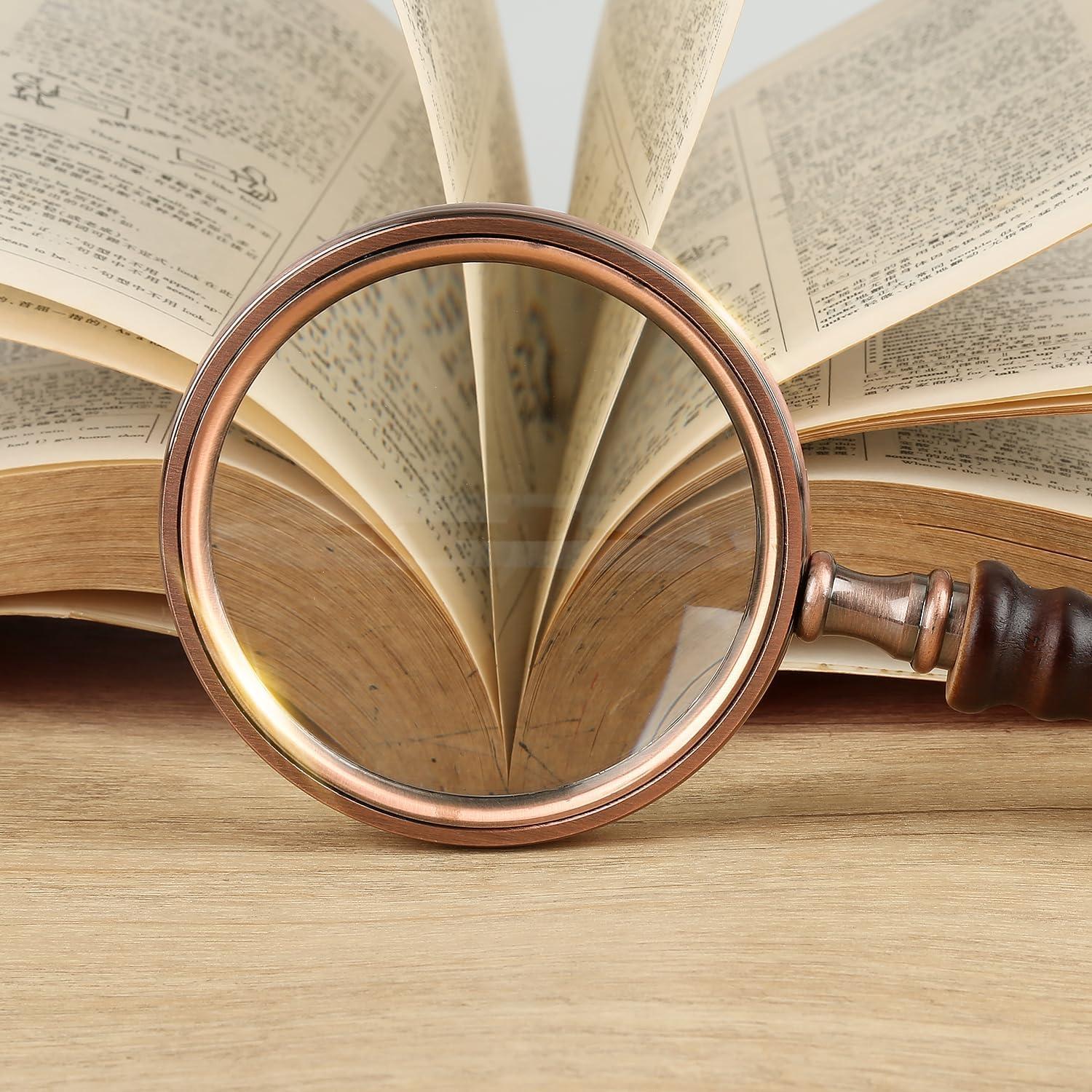 Lupa de Mano Rongon 10X Vintage con Mango de Madera