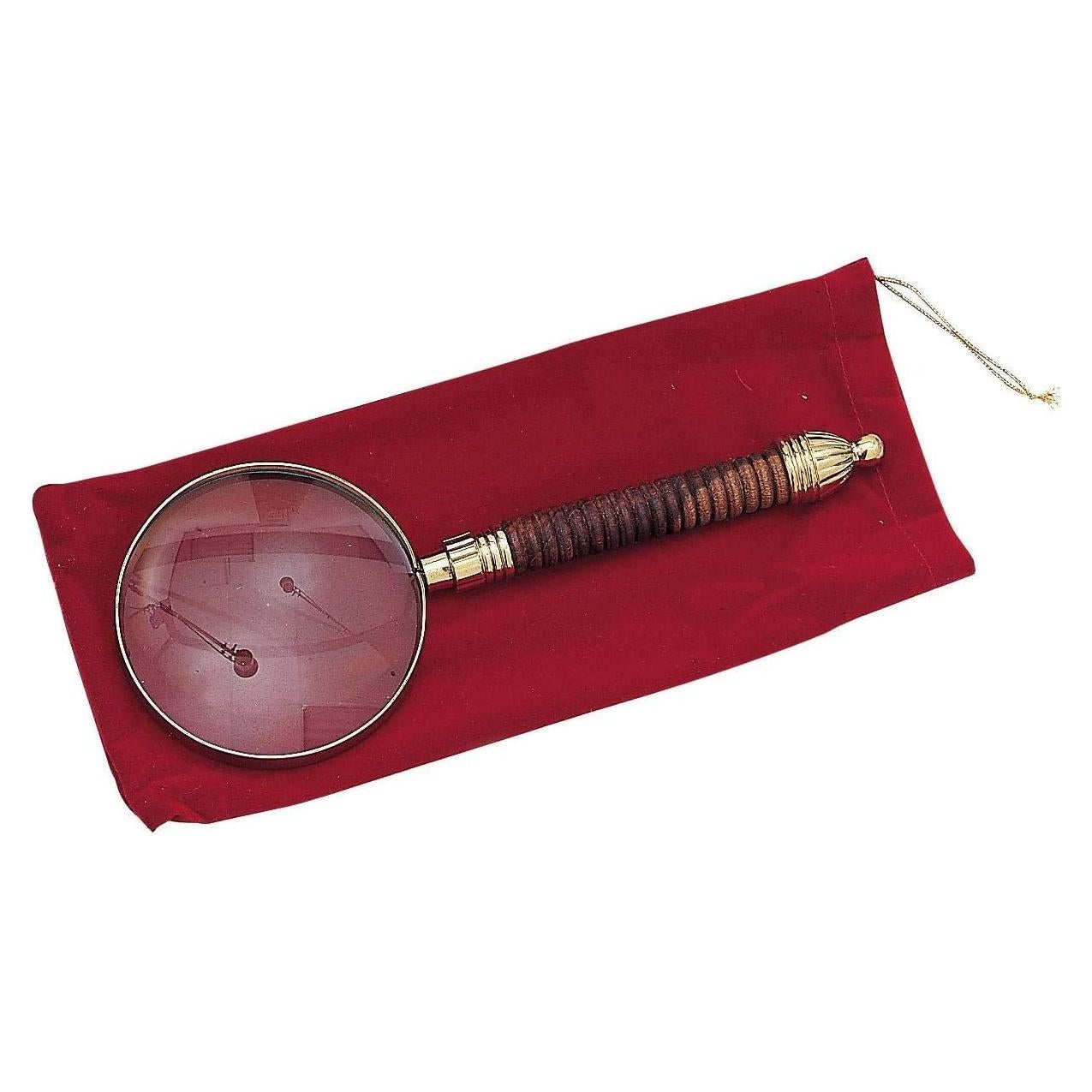 Lupa de Latón Sólido UD con Mango de Madera 23x8.9 cm