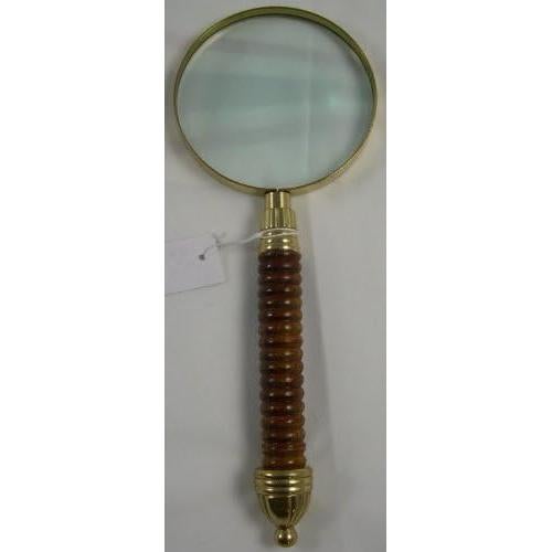 Lupa de Latón Sólido UD con Mango de Madera 23x8.9 cm