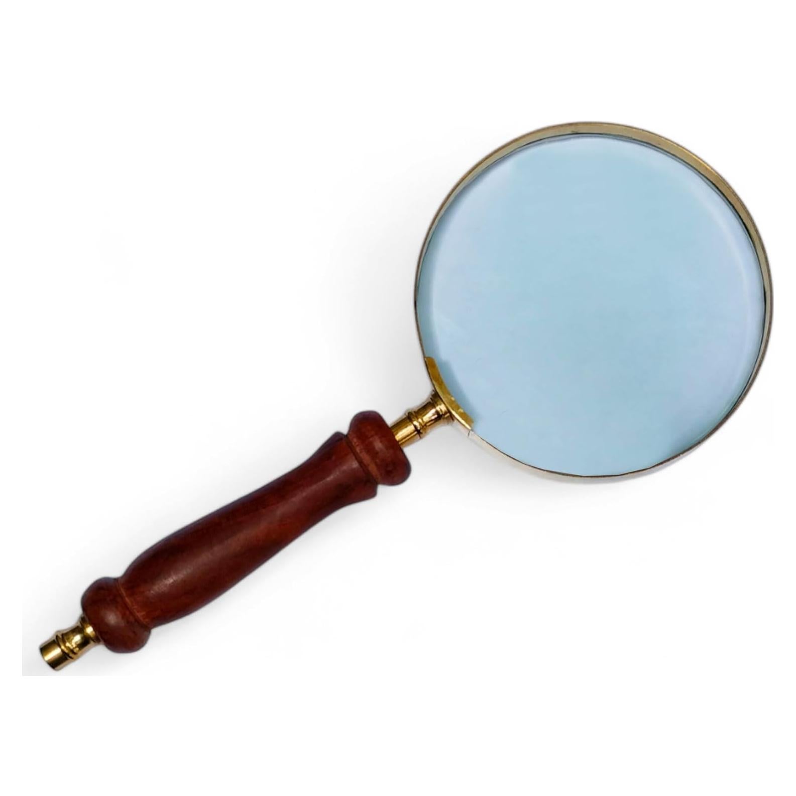 Lupa de Bronce Vintage Meridian Nauticals 10x con Mango de Madera