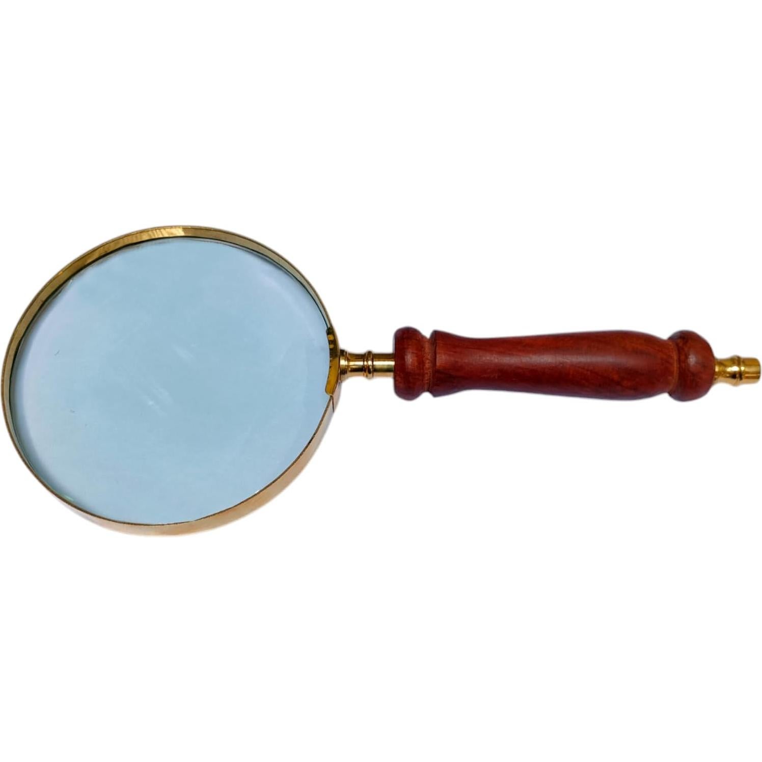 Lupa de Bronce Vintage Meridian Nauticals 10x con Mango de Madera