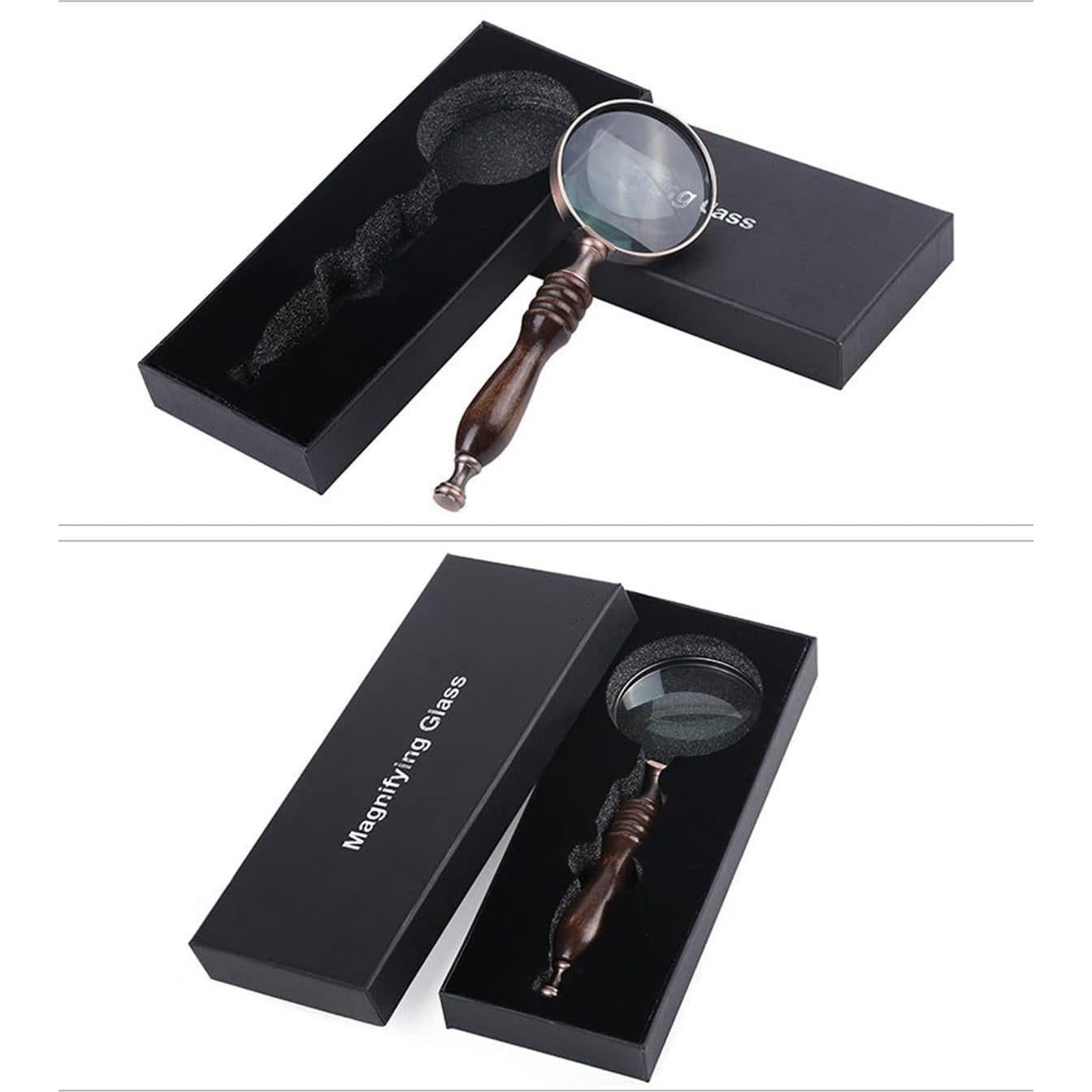 Lupa de Mano Meichoon 10X con Mango de Madera Clásico