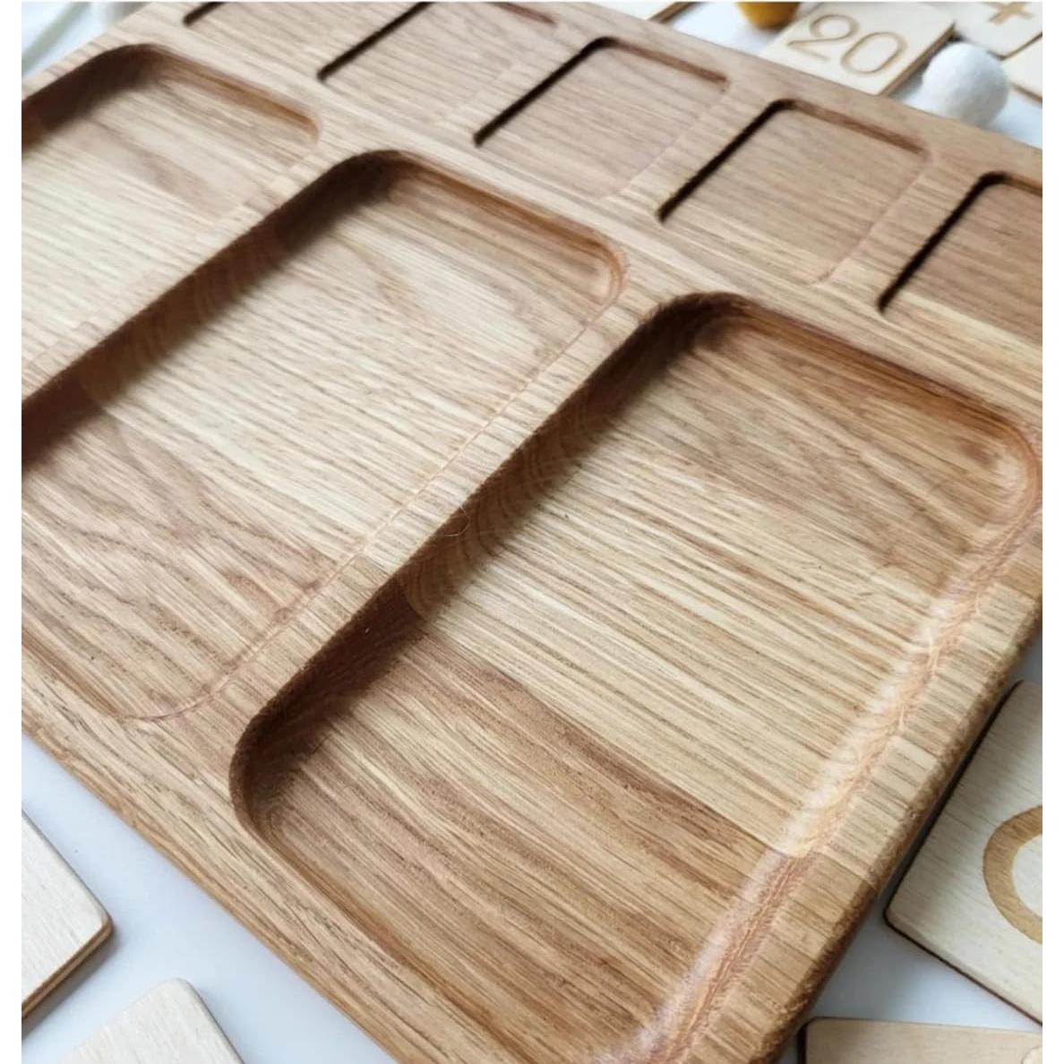 Tablero de Matemáticas Montessori de Madera con Tarjetas y Bolas