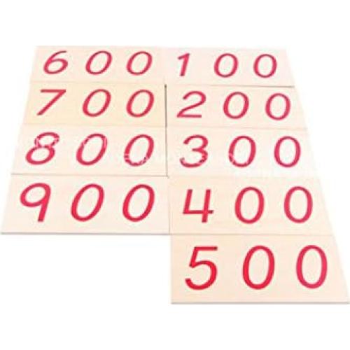 Tarjetas de Números de Madera Grande Adena Montessori 1-3000