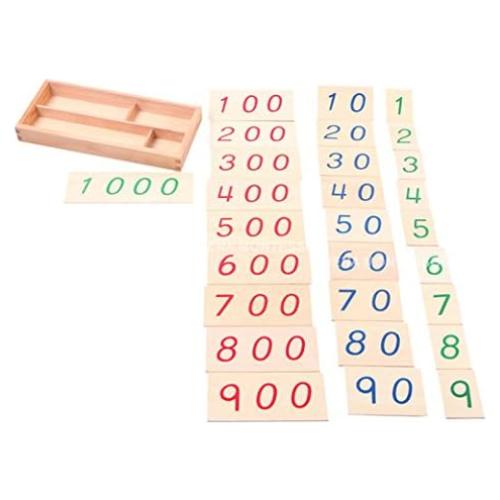 Tarjetas de Números de Madera Adena Montessori 1-1000