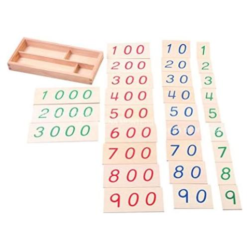 Tarjetas de Números de Madera Adena Montessori 1-3000