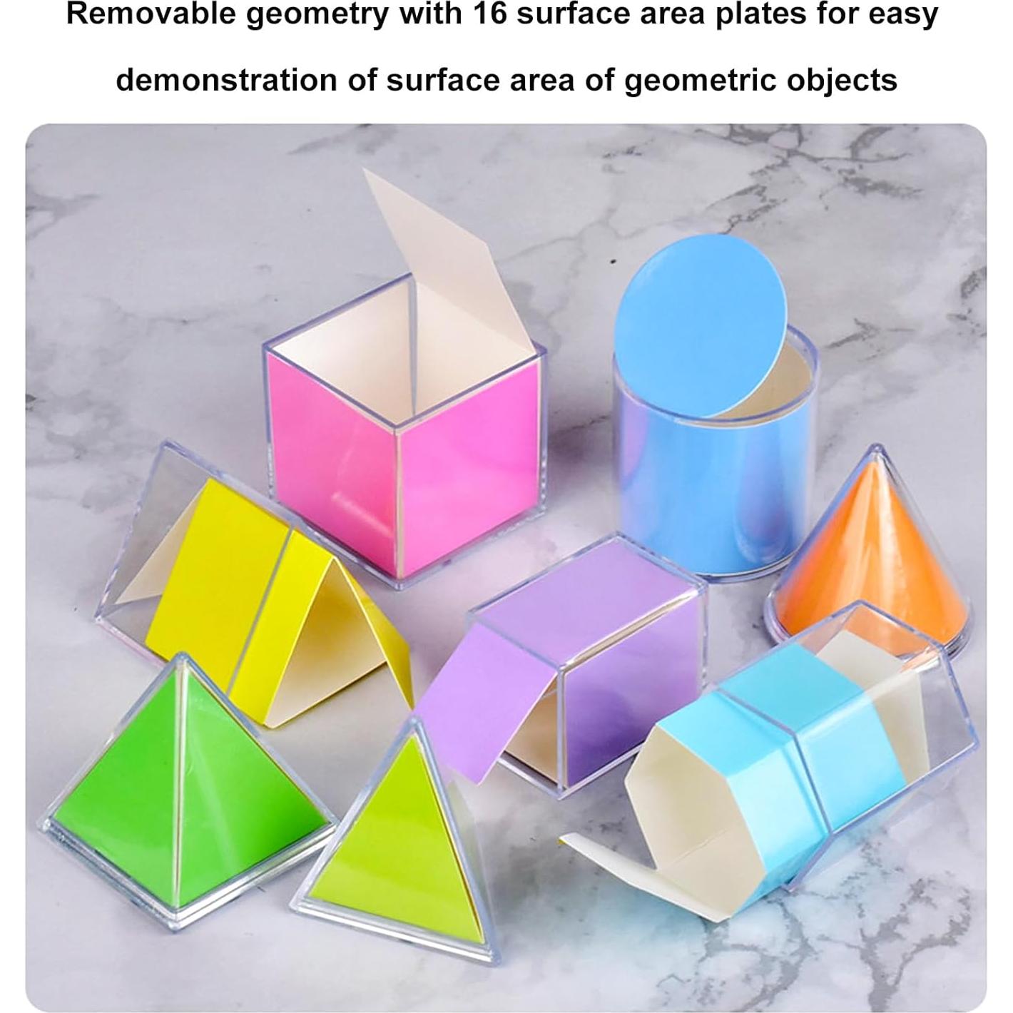 Conjunto de Sólidos Geométricos 3D EXBEPE - 8 Formas + Tarjetas